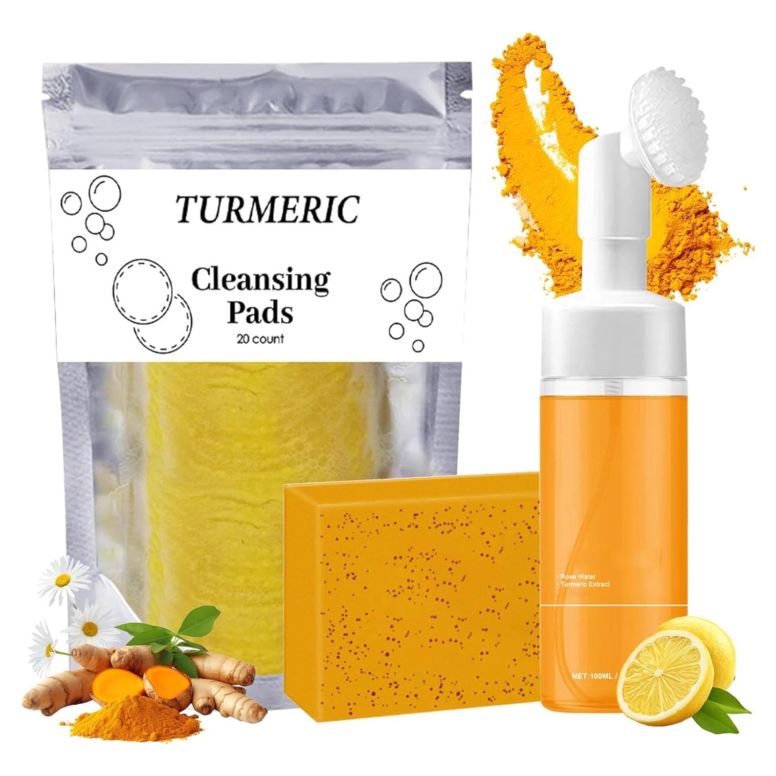 Juego de Cuidado Facial de Cúrcuma Chinosuo - 3 Piezas