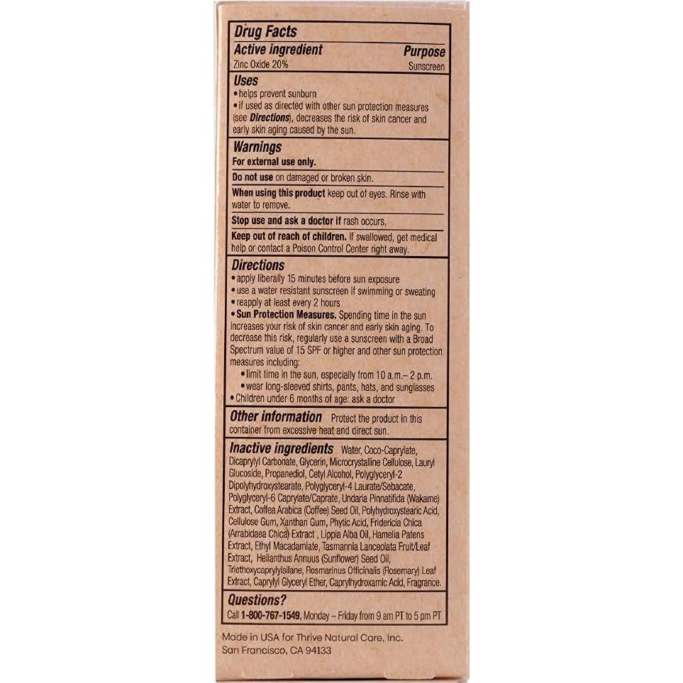 Crema Hidratante Solar Thrive Natural Care SPF 30 - 2 Unidades