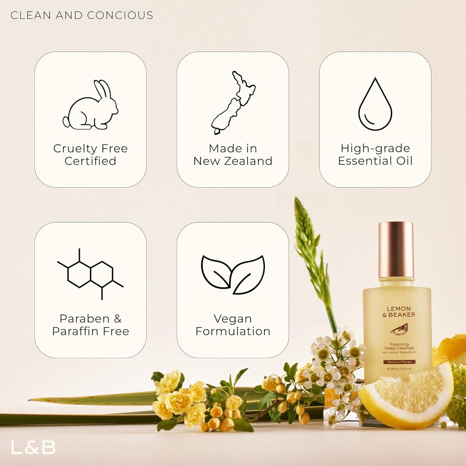 Limpiador Facial Espumoso Lemon & Beaker 103.5 ml - Hidratante