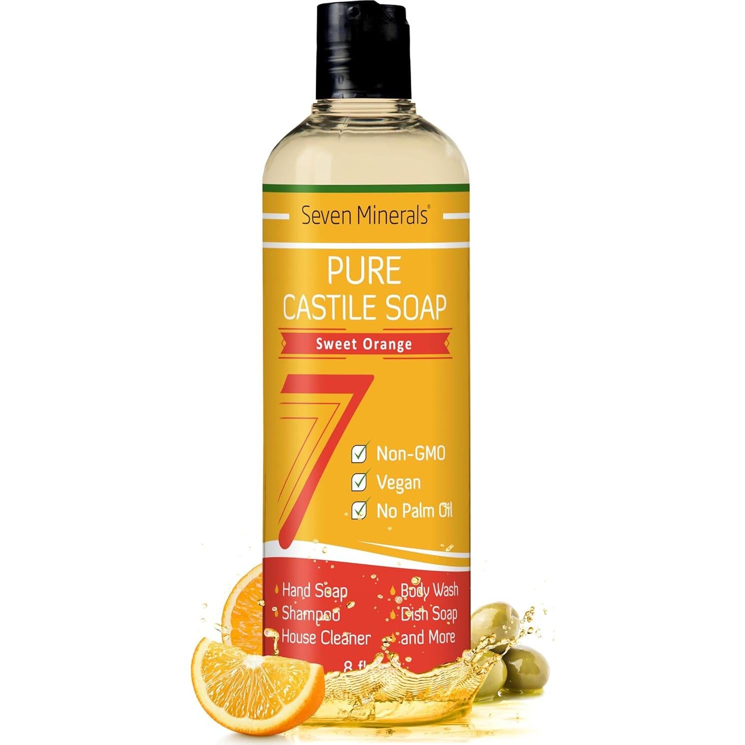 Jabón de Castilla Puro Seven Minerals 240ml Naranja Dulce Vegano