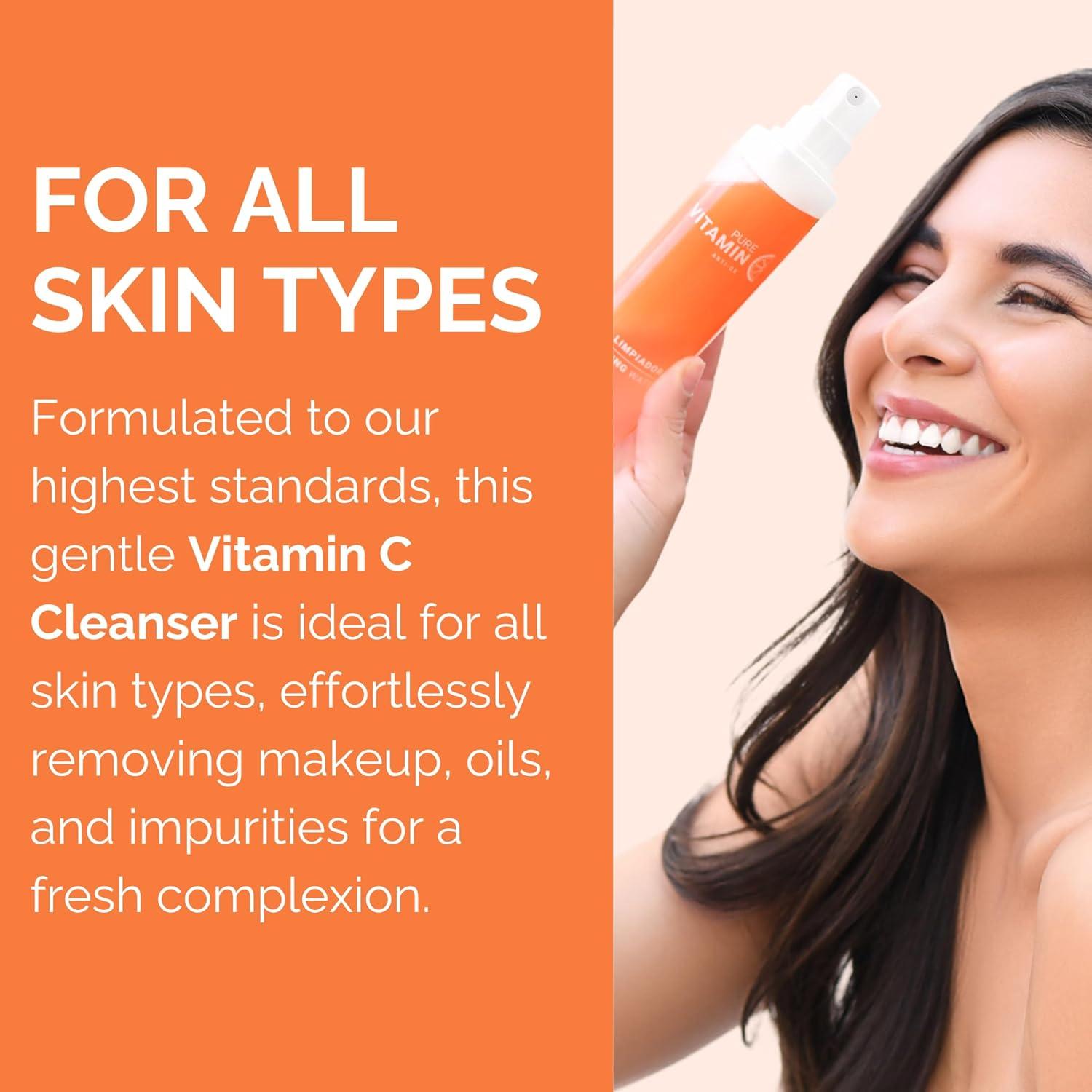 Limpiador Facial de Vitamina C Noche Y Dia 150mL Antienvejecimiento