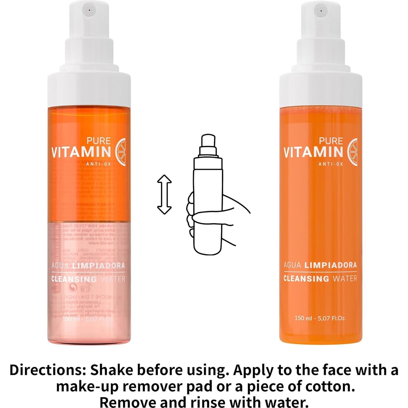 Limpiador Facial de Vitamina C Noche Y Dia 150mL Antienvejecimiento