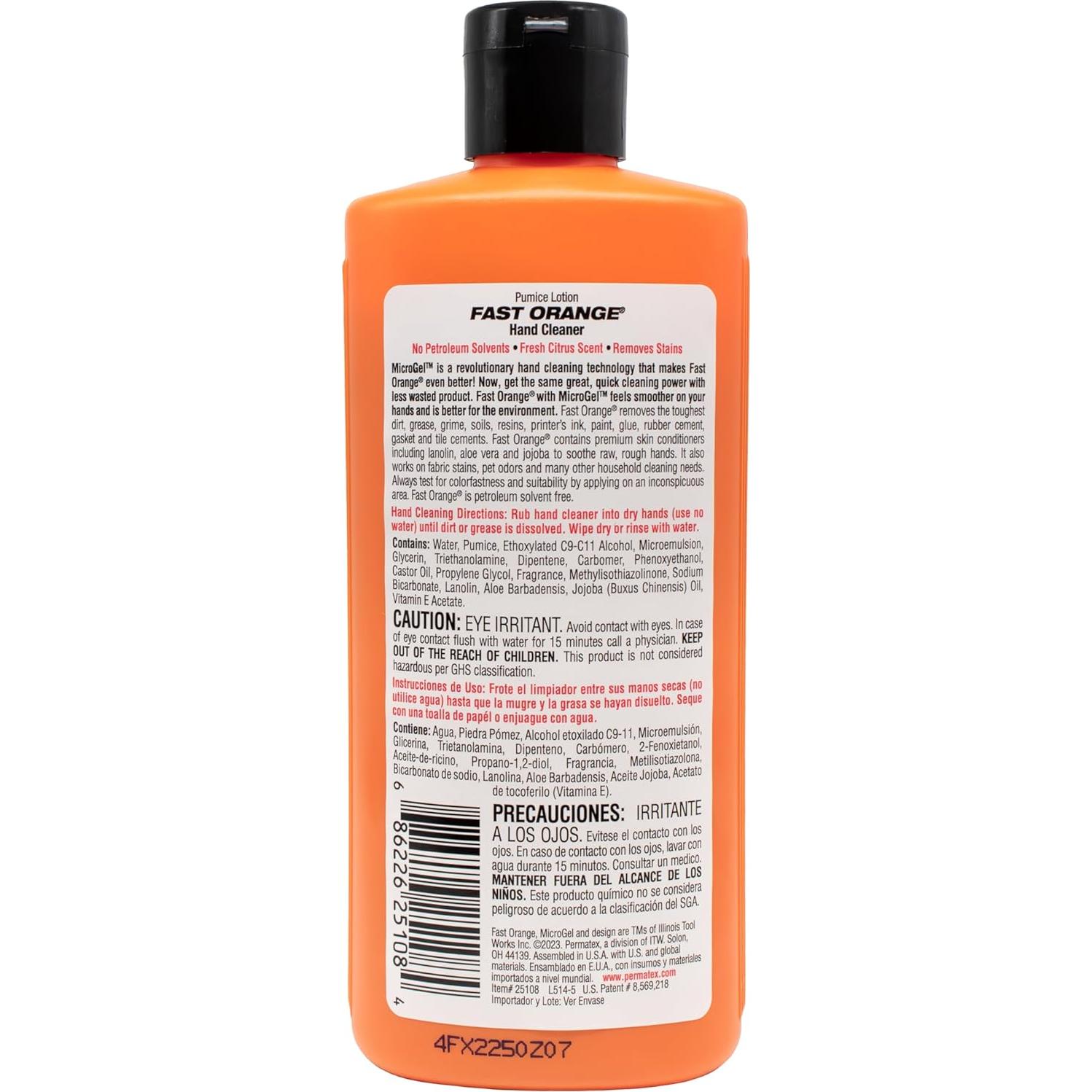 Limpiador de Manos Fast Orange 25108, 211.65 g, Aroma Cítrico