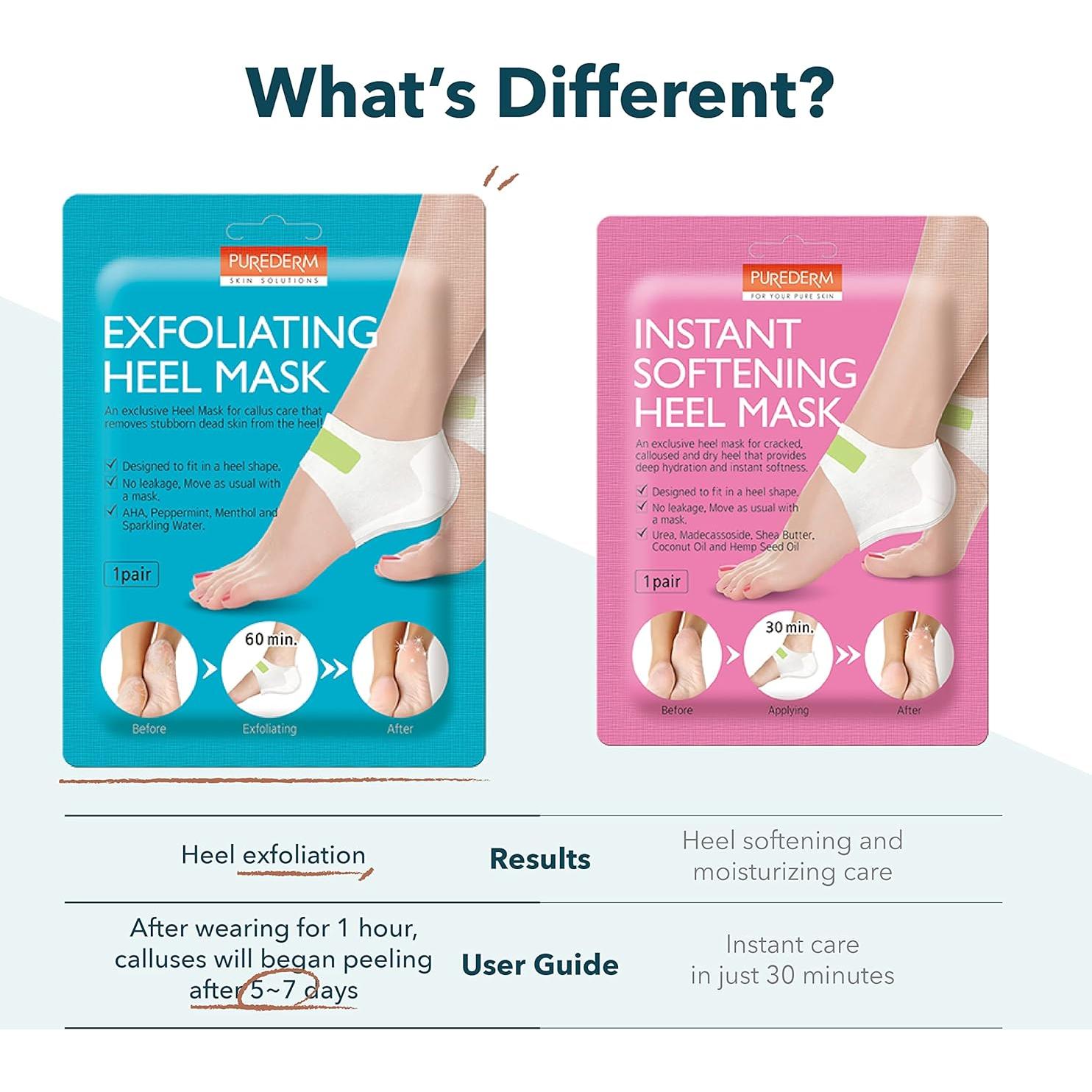 Mascarilla Exfoliante para Talones Purederm - 1 Par