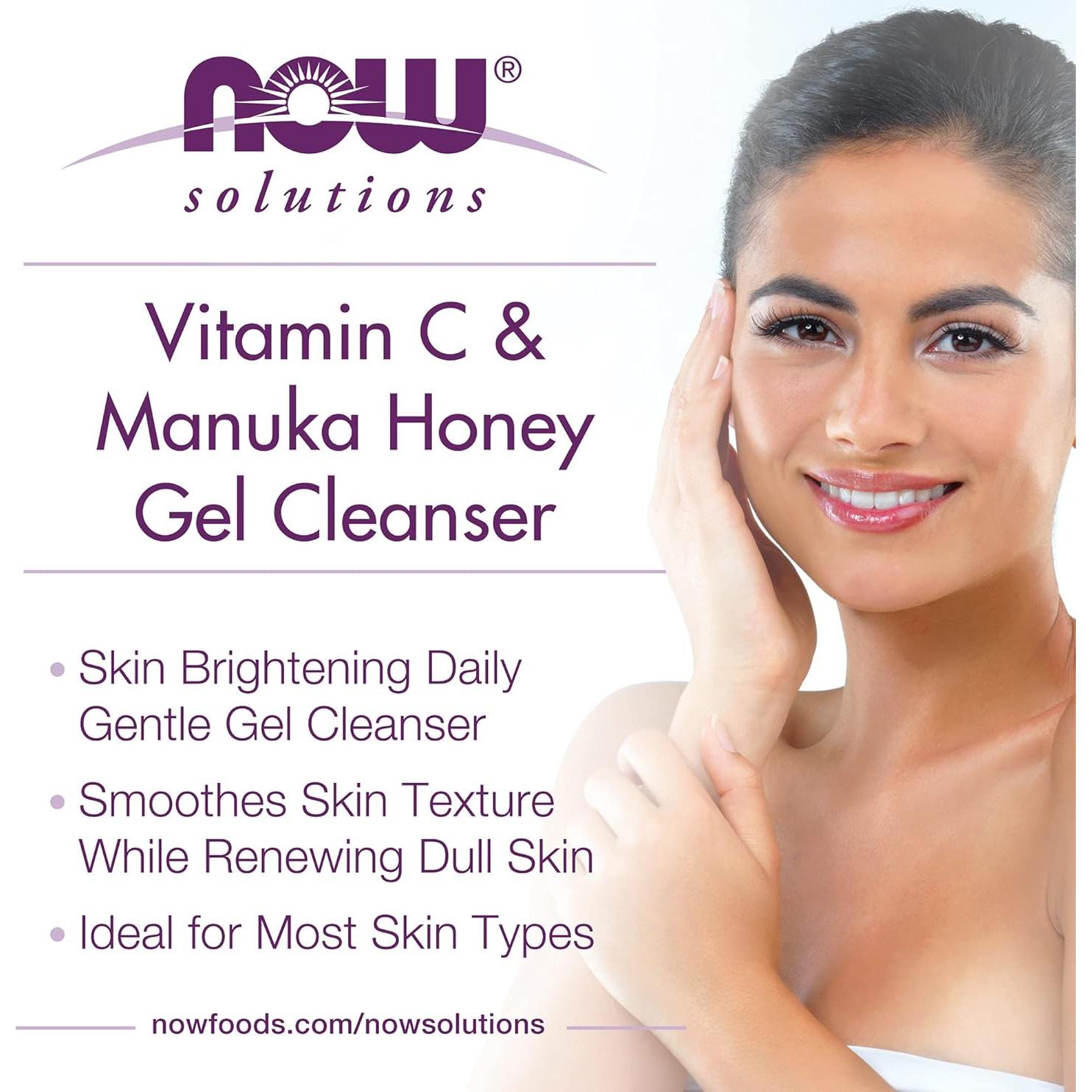 Gel Limpiador de Vitamina C y Miel de Manuka NOW 236ml