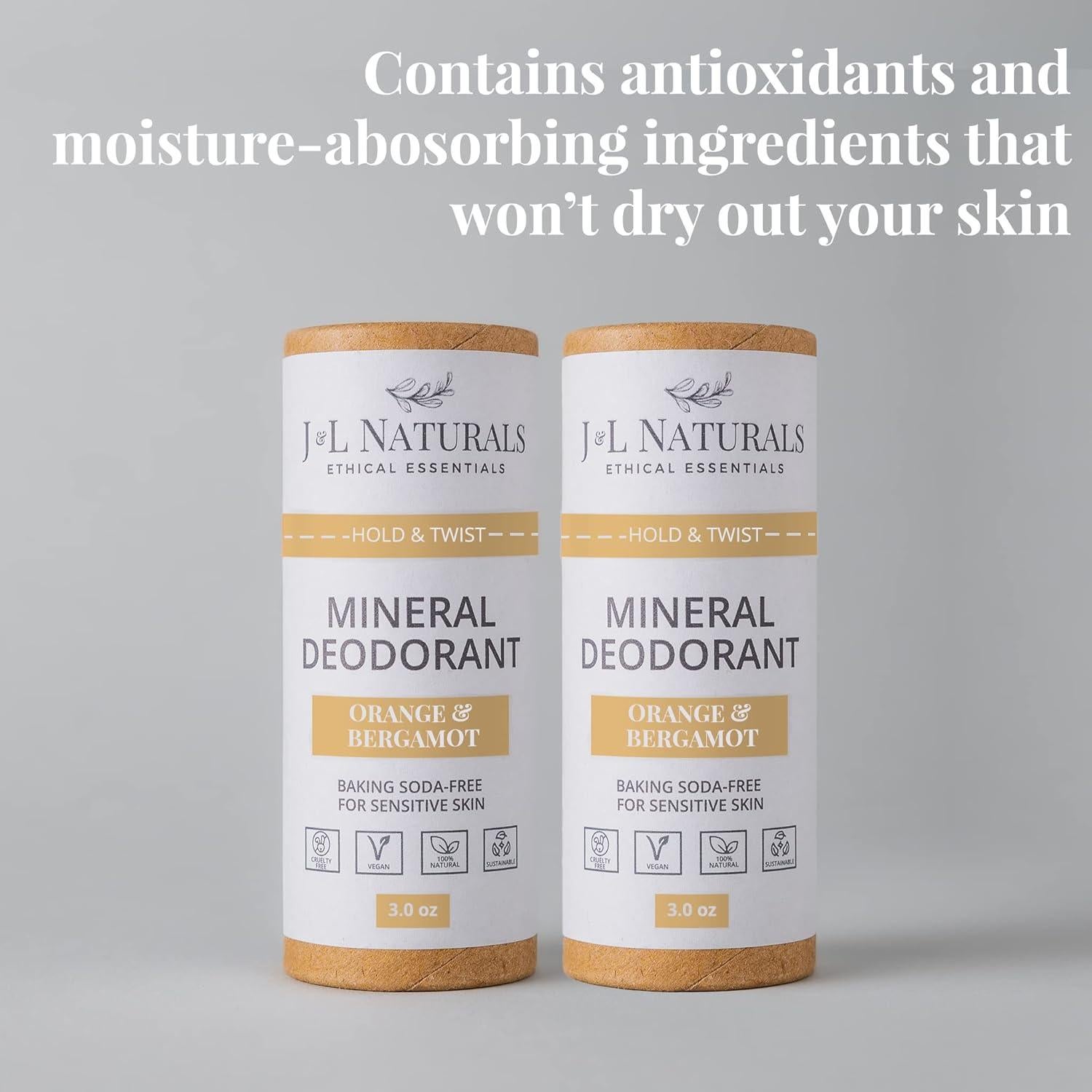 Desodorante Mineral J&L Naturals 85 g x 2 | Vegano y Natural