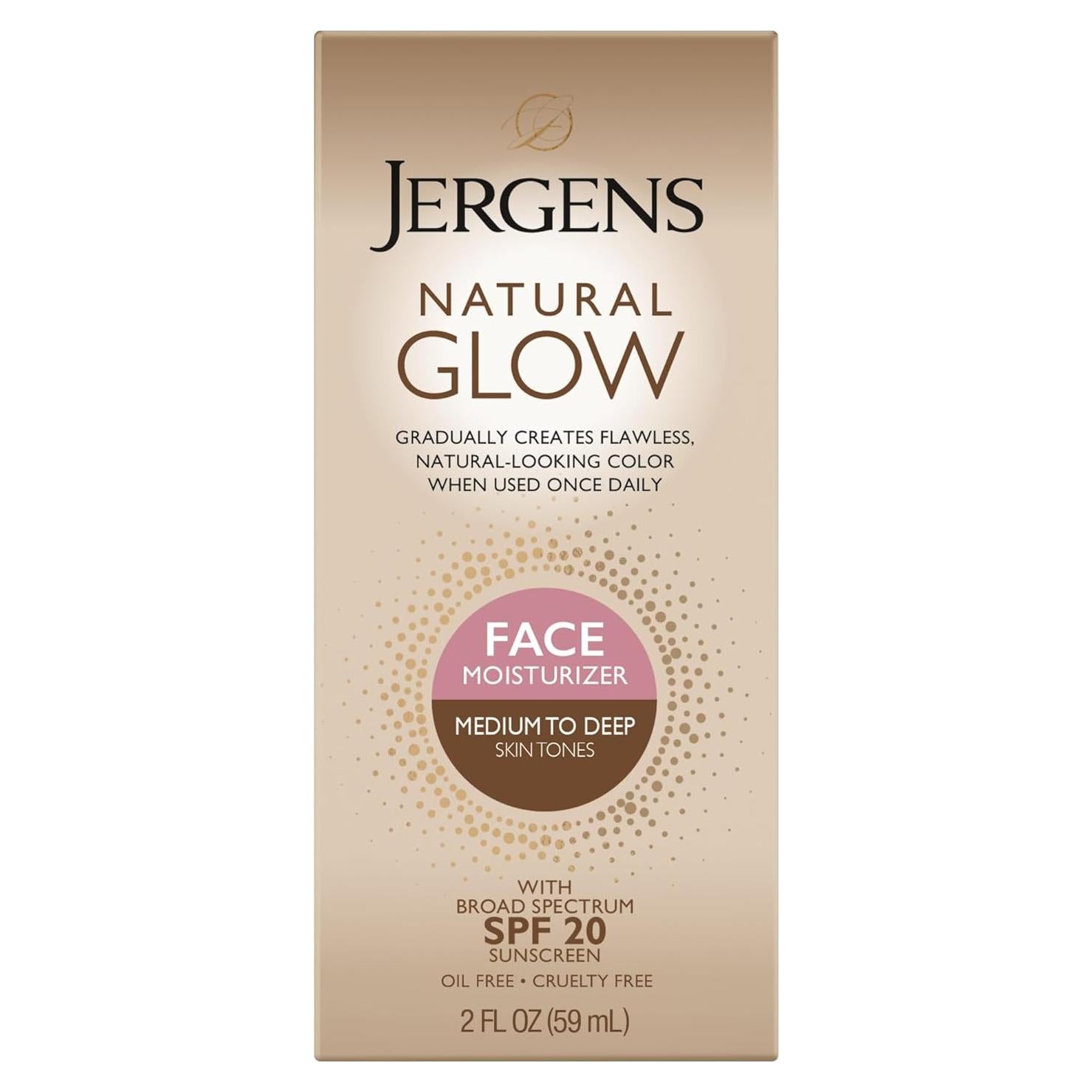 Hidratante Facial Autobronceador Jergens Natural Glow SPF 20 59 ml