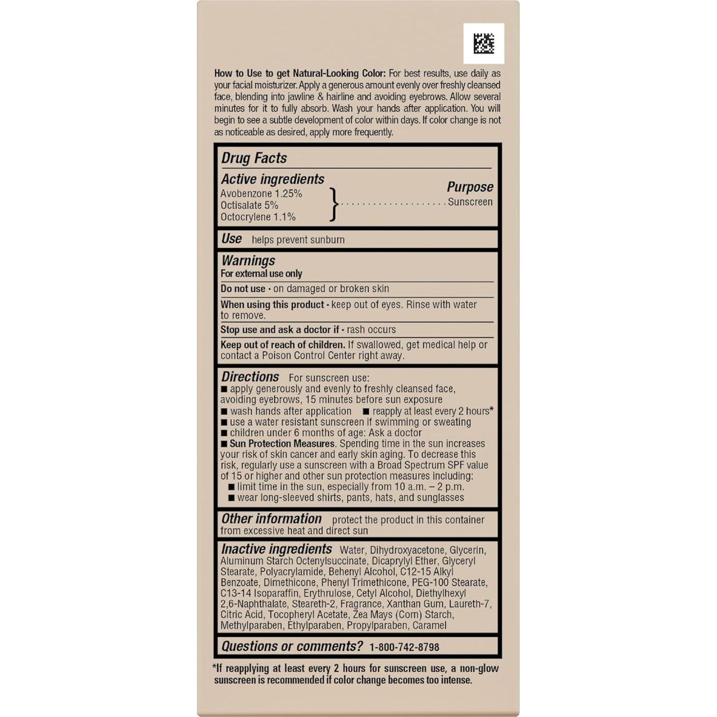 Hidratante Facial Autobronceador Jergens Natural Glow SPF 20 59 ml