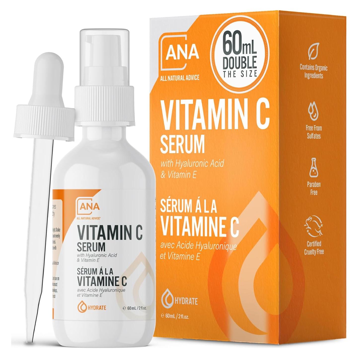 Suero Facial de Vitamina C All Natural Advice 60mL - Orgánico