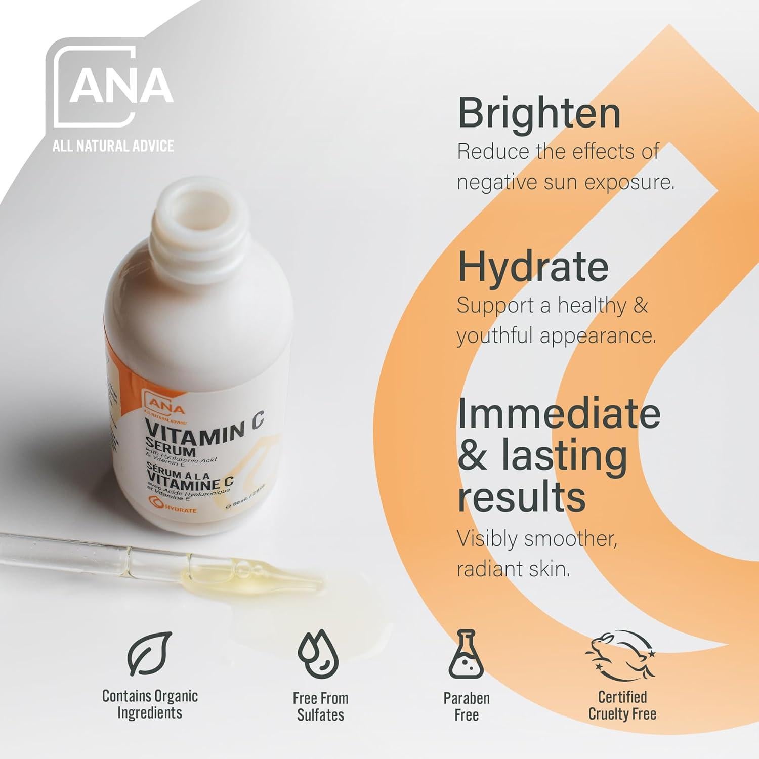 Suero Facial de Vitamina C All Natural Advice 60mL - Orgánico