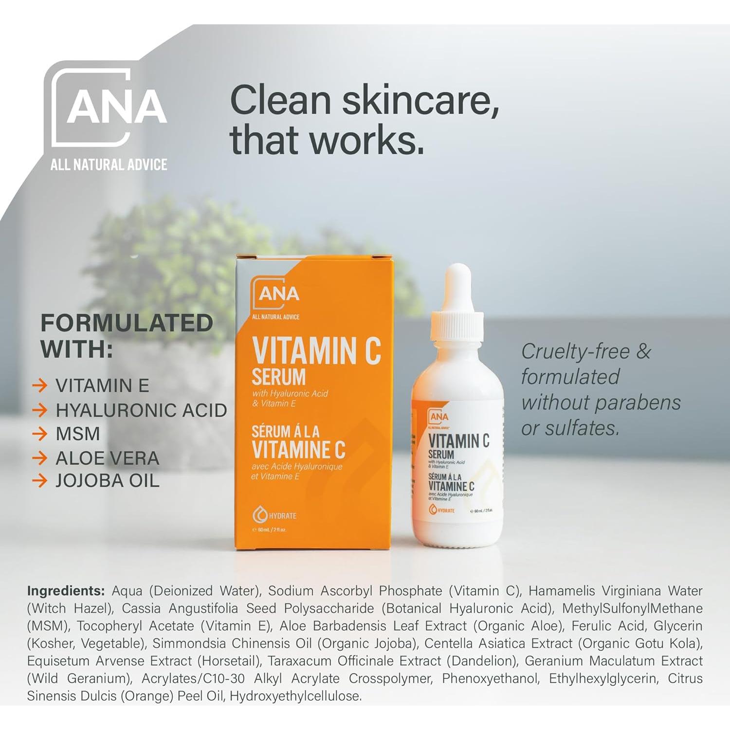 Suero Facial de Vitamina C All Natural Advice 60mL - Orgánico