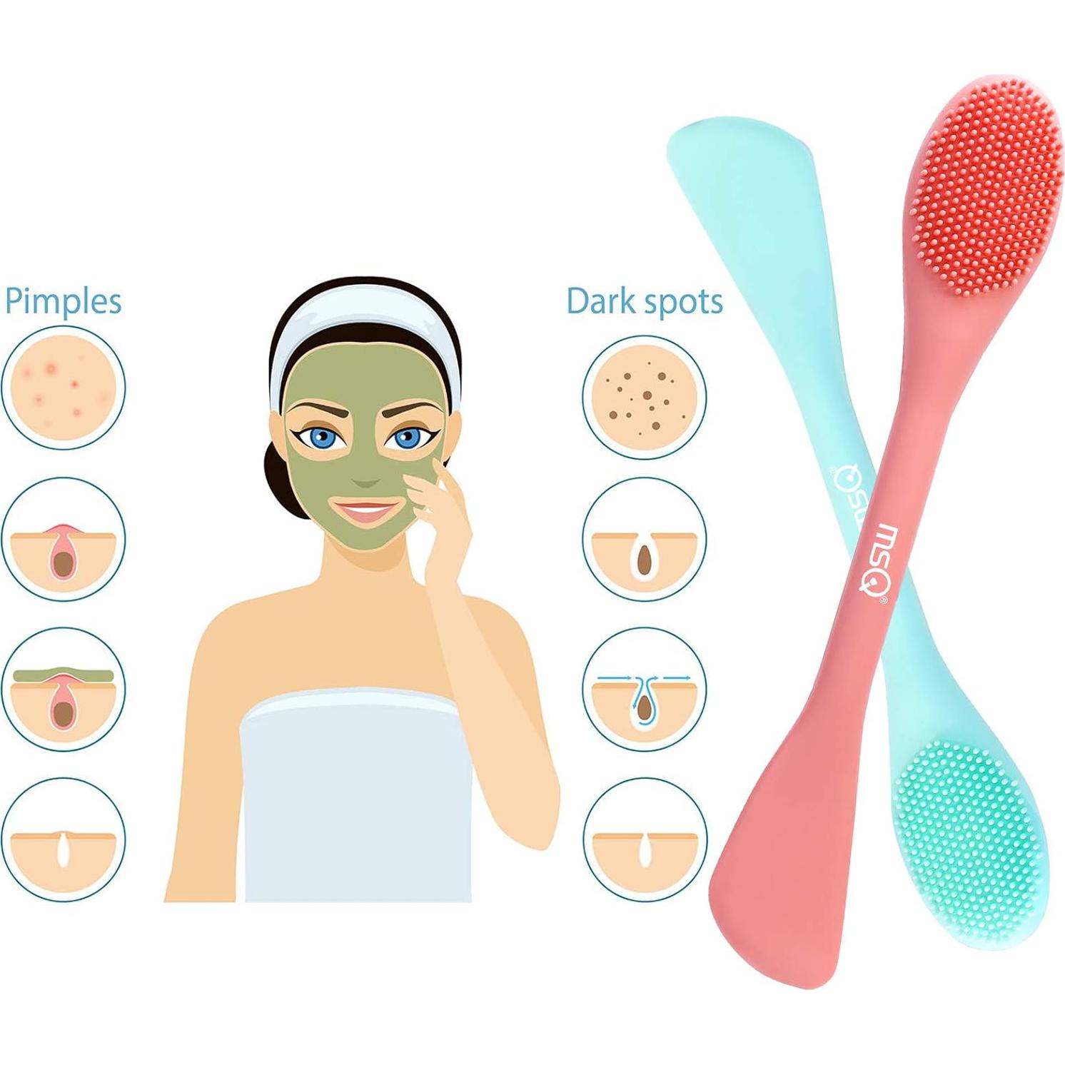 Brocha de Silicona MSQ para Mascarilla Facial - Paquete de 2