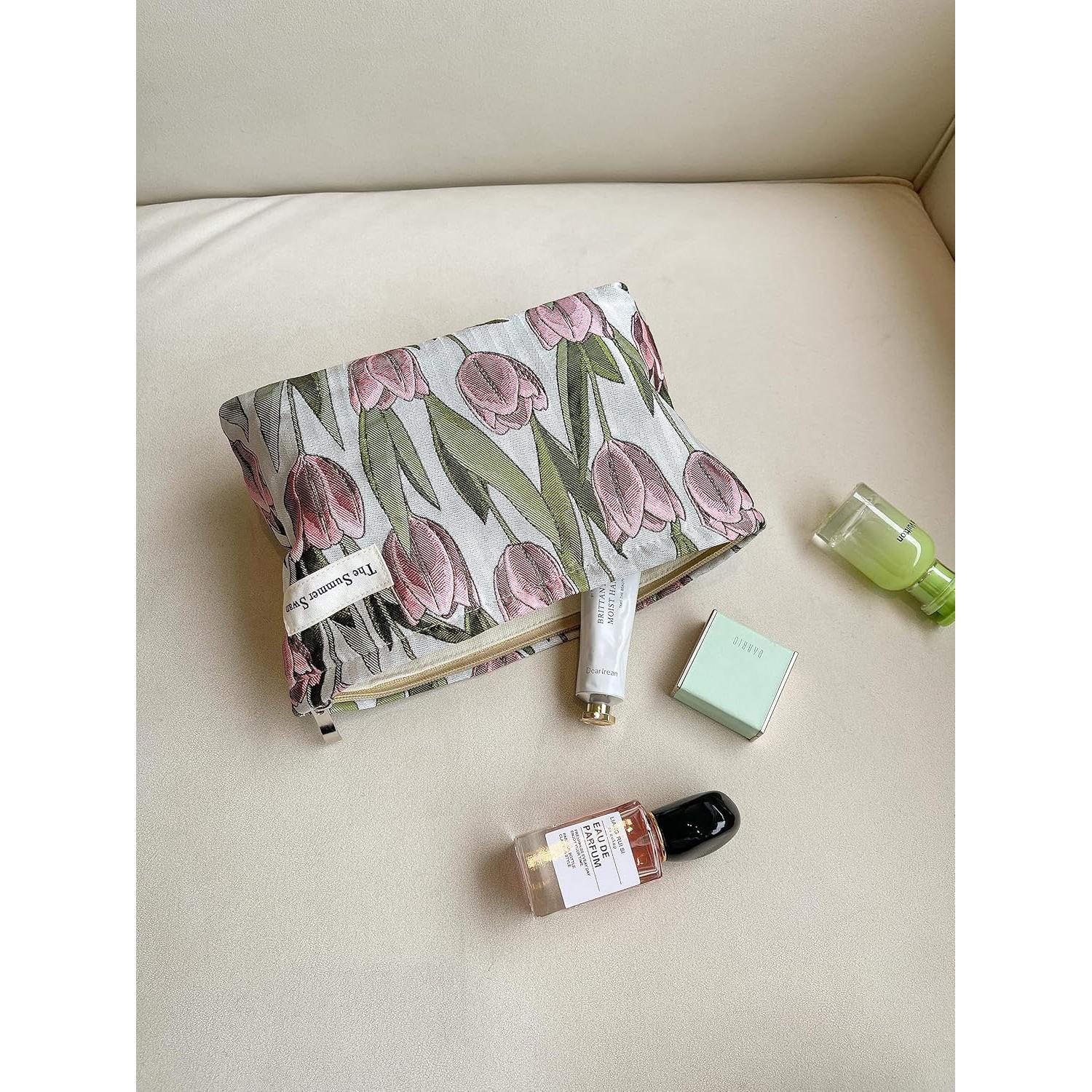 Bolsa de Maquillaje Estética Floral El Cisne de Verano 26.7x19.1cm