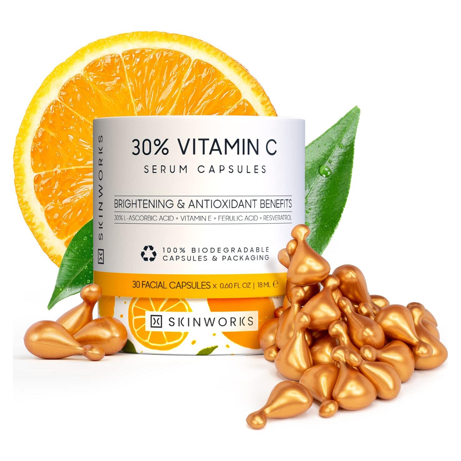 Sérum Facial 30% Vitamina C Skinworks - 30 Cápsulas Iluminadoras