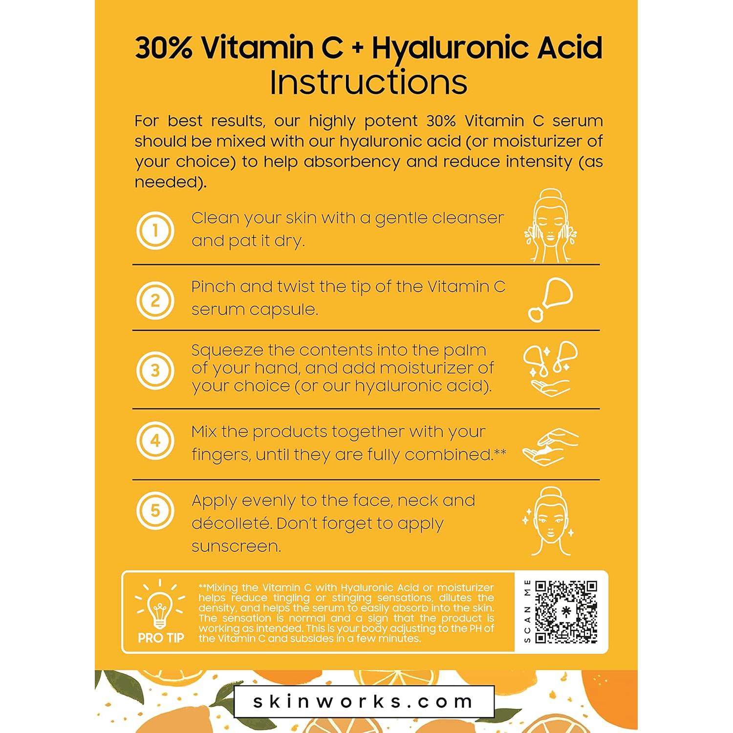 Sérum Facial 30% Vitamina C Skinworks - 30 Cápsulas Iluminadoras