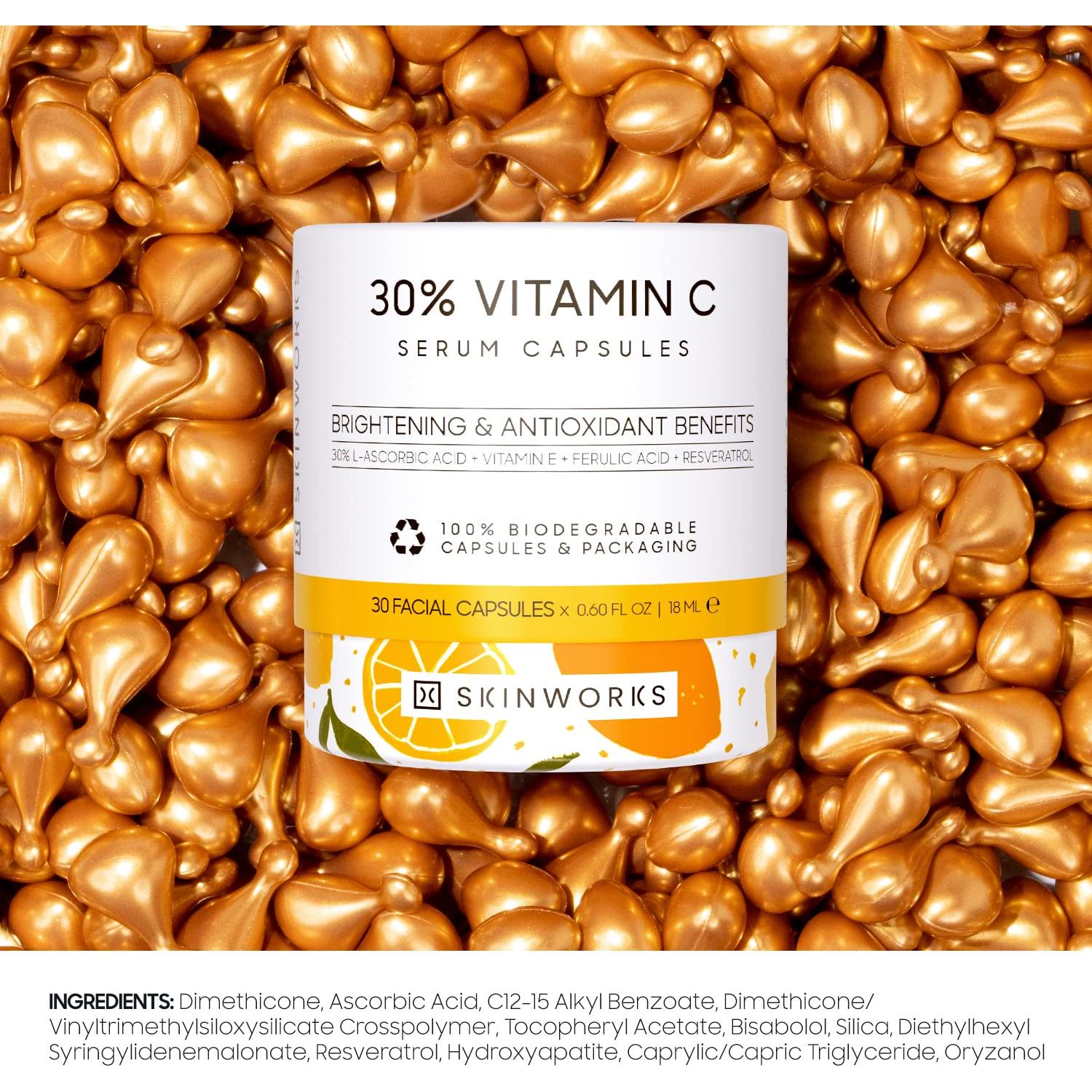 Sérum Facial 30% Vitamina C Skinworks - 30 Cápsulas Iluminadoras
