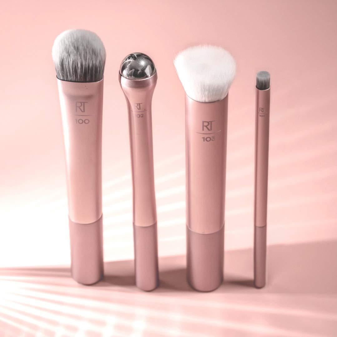 Set de Brochas de Maquillaje Real Techniques Prep y Prime - 4 Piezas