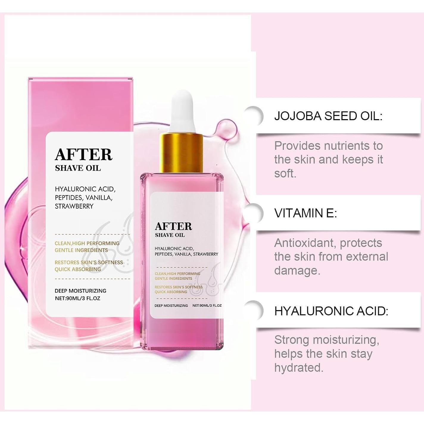 Aceite After Shave HWM Fresa y Vainilla 88.72 mL Hidratante