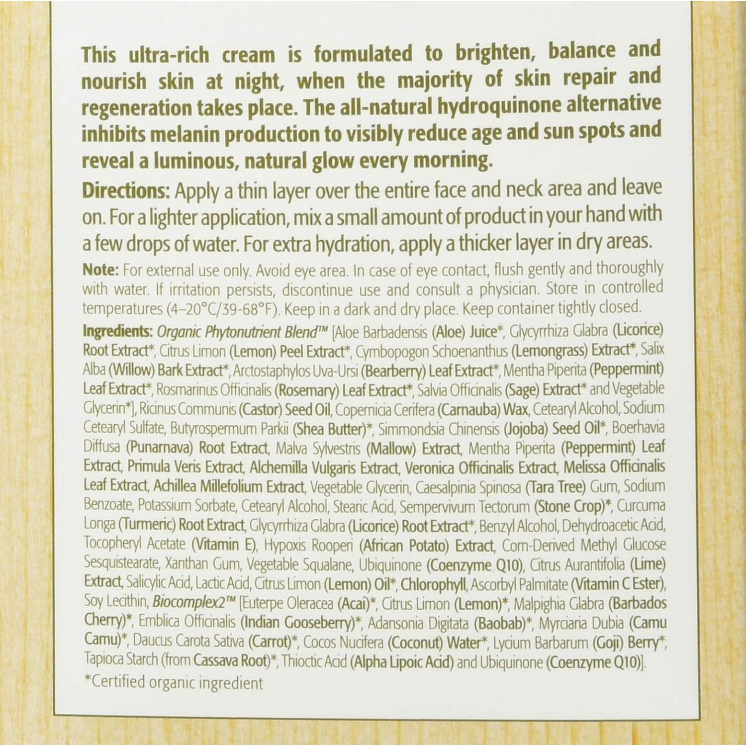 Crema Nocturna Correctora Eminence Bright Skin 56.7g