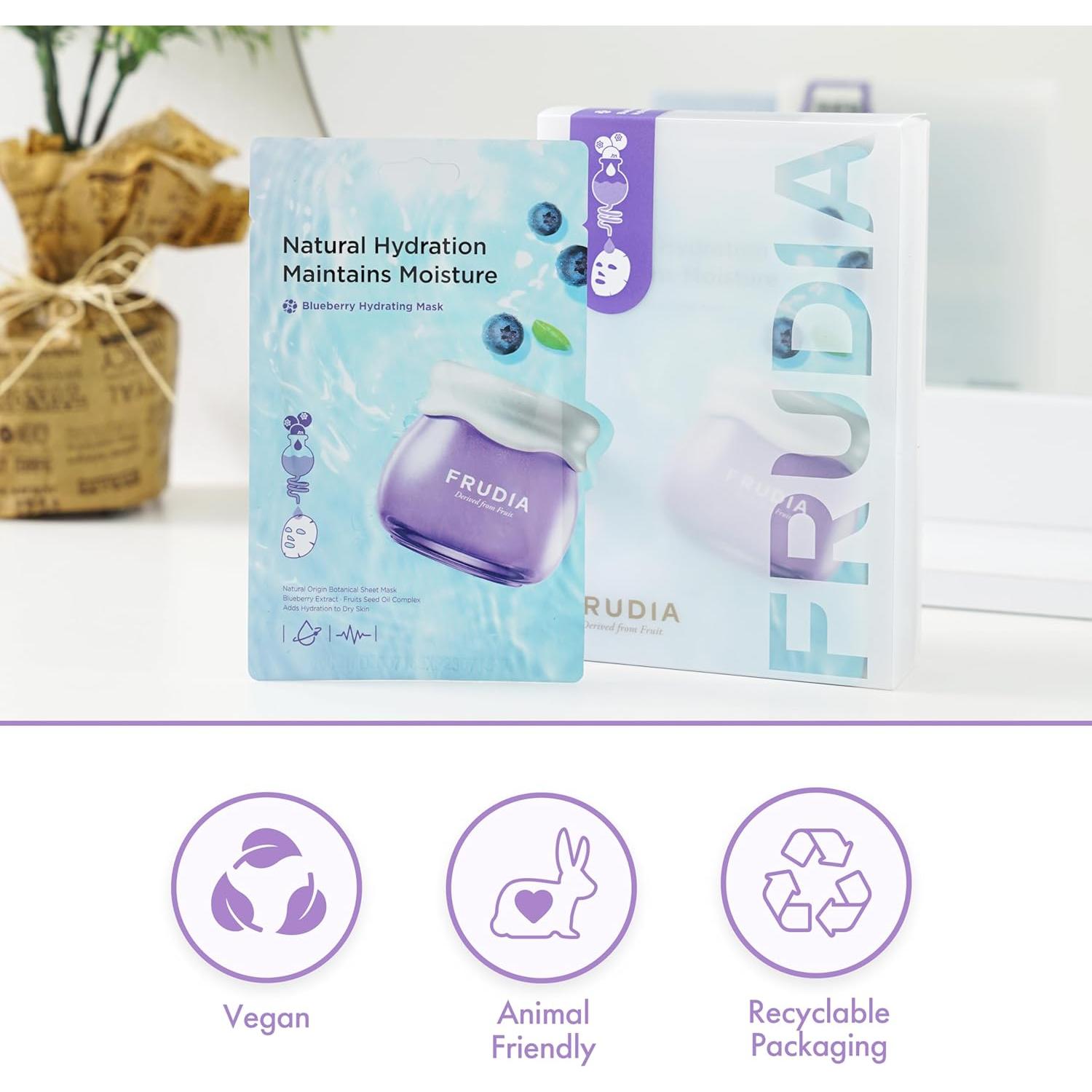 Máscaras Hidratantes FRUDIA Arándano 10 Unidades 55% Extracto