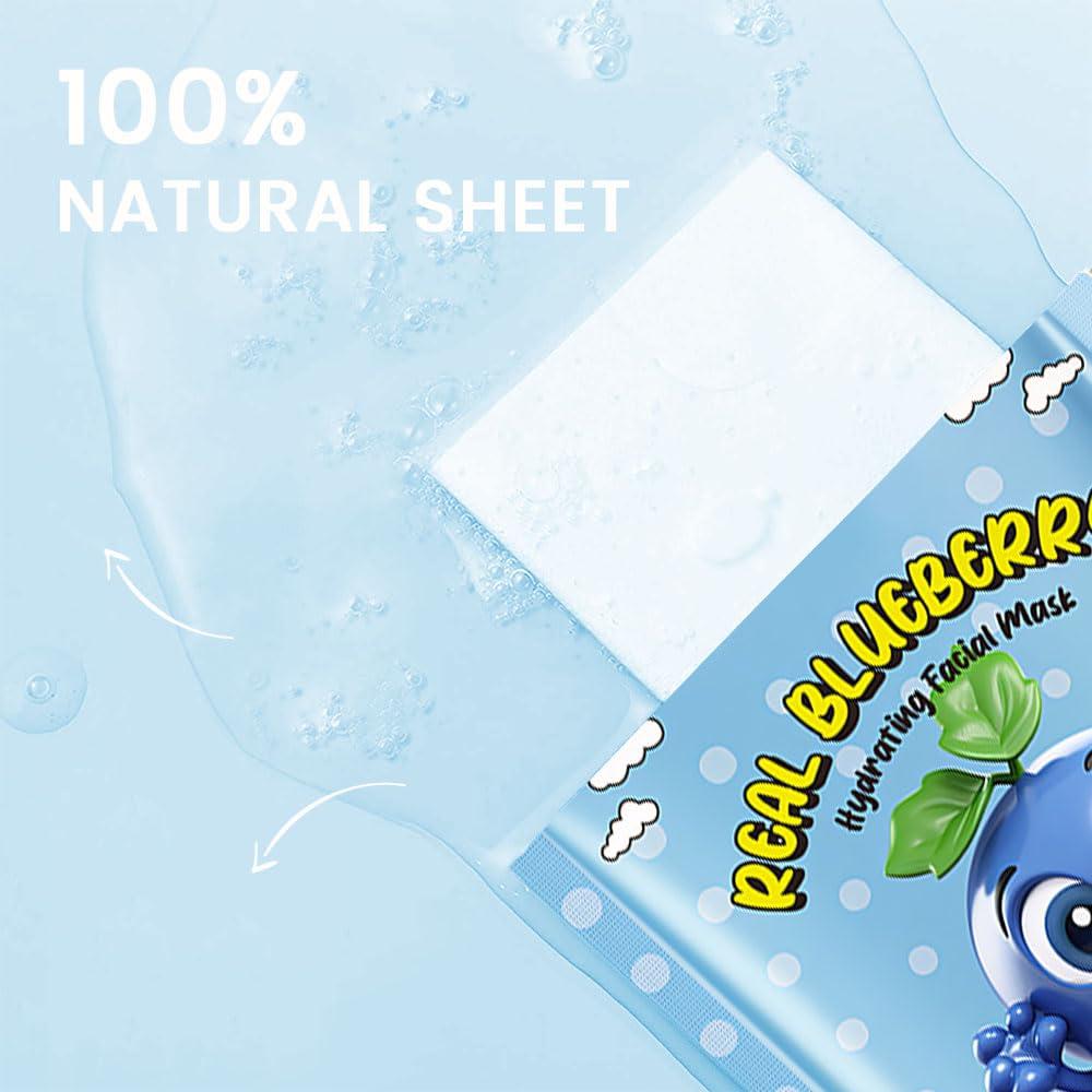 Mascarillas Faciales Hidratantes DIARIO DE AMY 8 Pcs Arándano