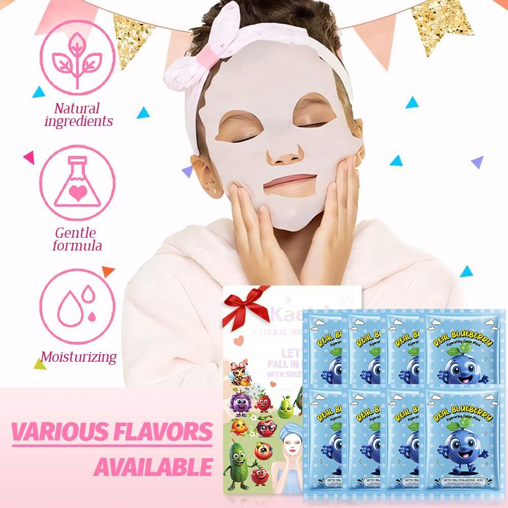 Mascarillas Faciales Hidratantes DIARIO DE AMY 8 Pcs Arándano