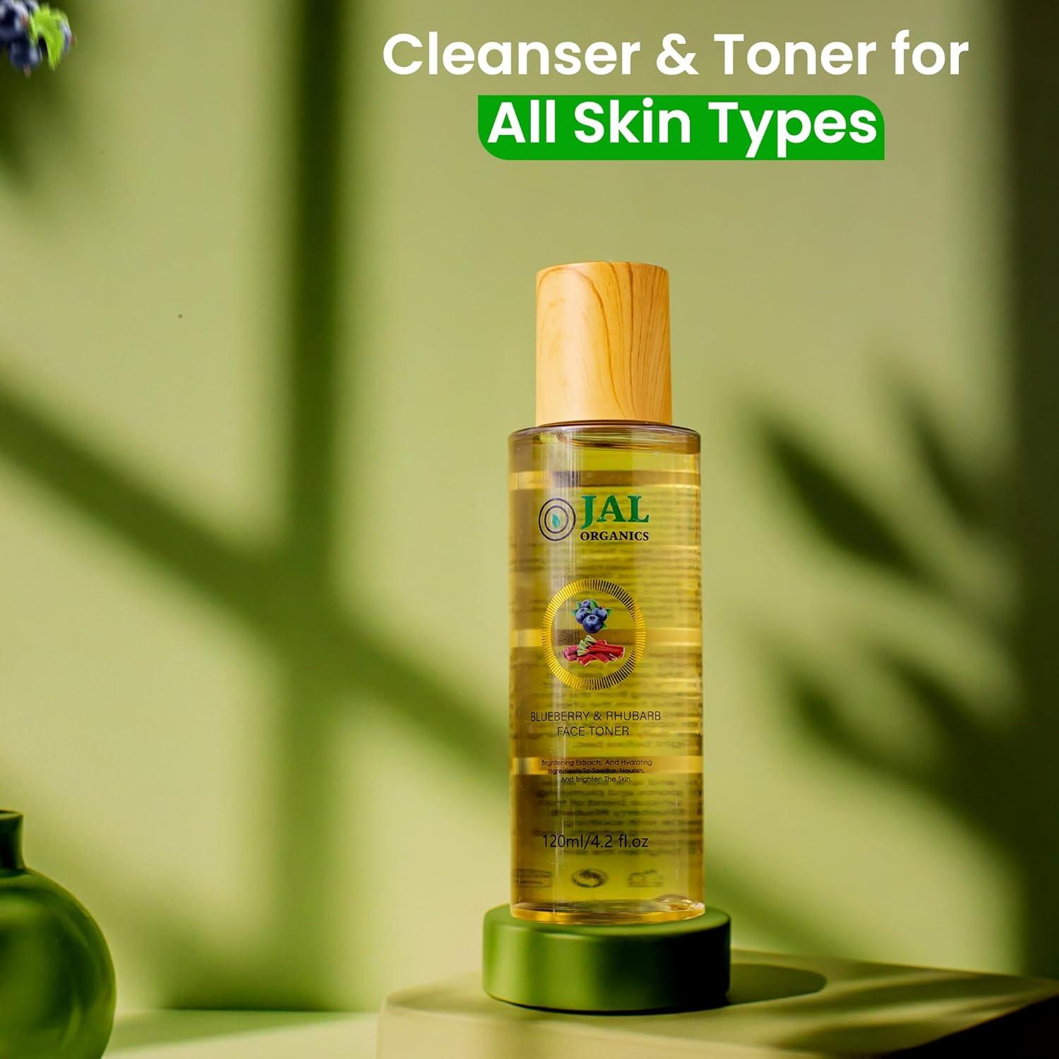 Set de Cuidado Facial 5 en 1 Jal Organics Arándano Ruibarbo