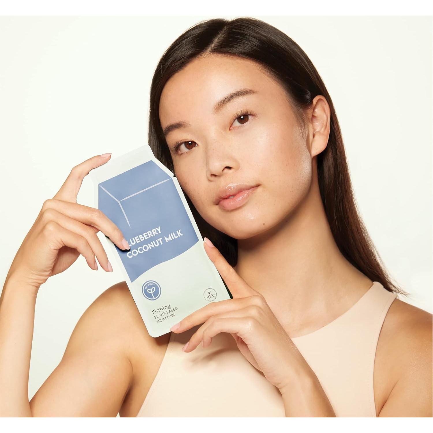 Mascarilla Facial Reafirmante ESW Belleza - Coco y Arándano (Paquete de 6)