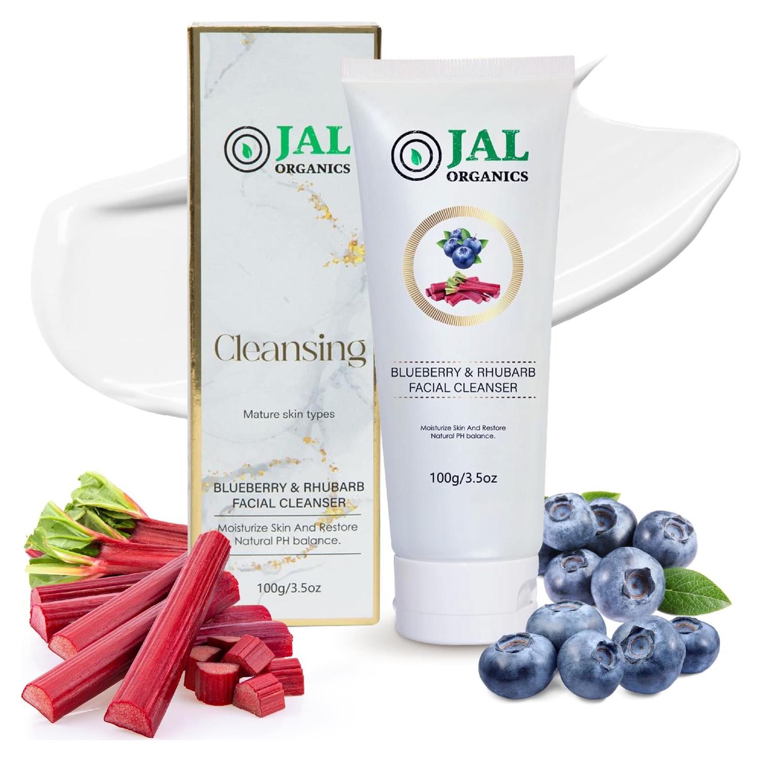 Limpiador Facial Suave Jal Organics 132g Arándano Ruibarbo
