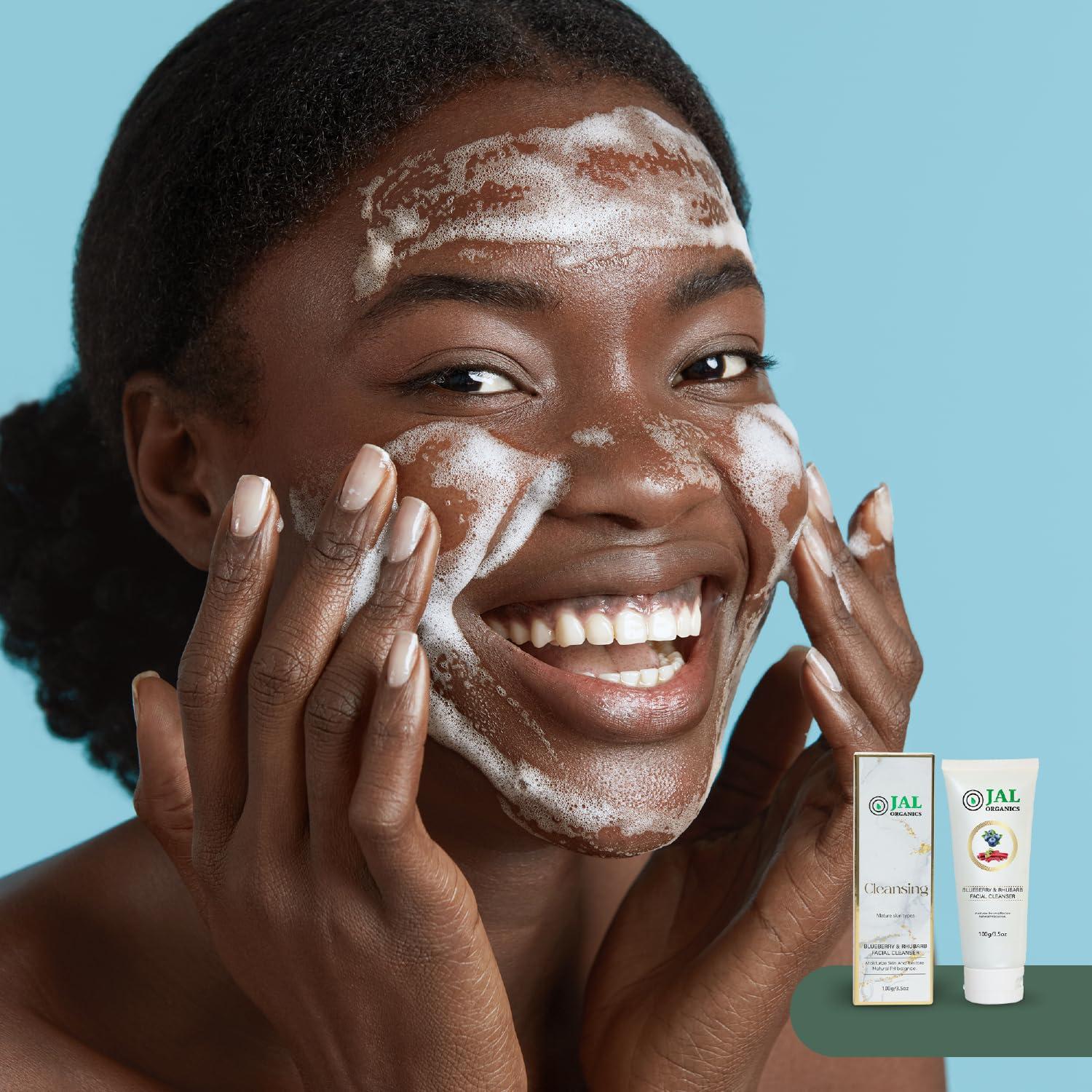 Limpiador Facial Suave Jal Organics 132g Arándano Ruibarbo