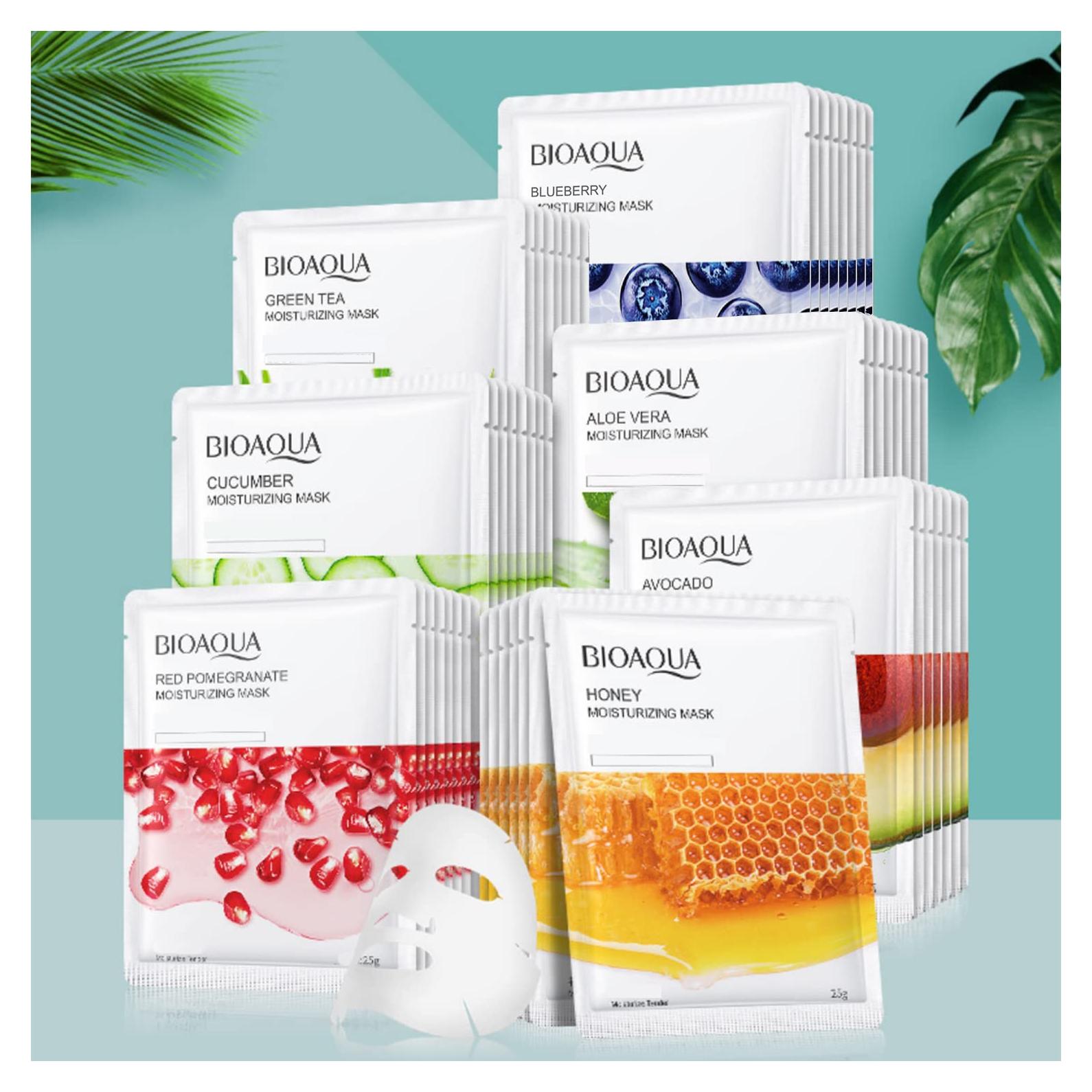 Mascarilla Hidratante BIOAQUA 25g x 8pcs - Frutas y Té Verde