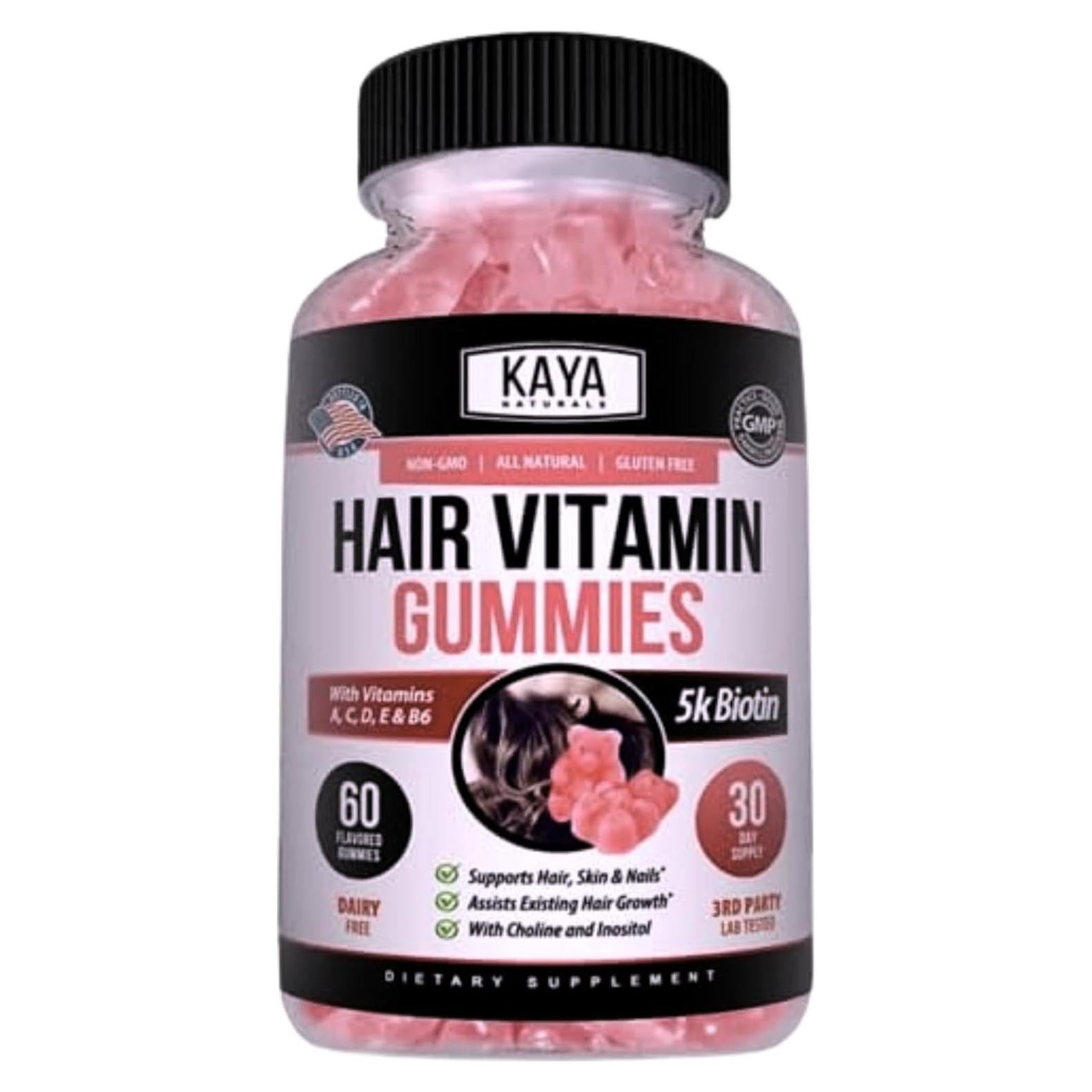 Gominolas Kaya Naturals Biotina 5000mcg para Cabello 60 Unidades