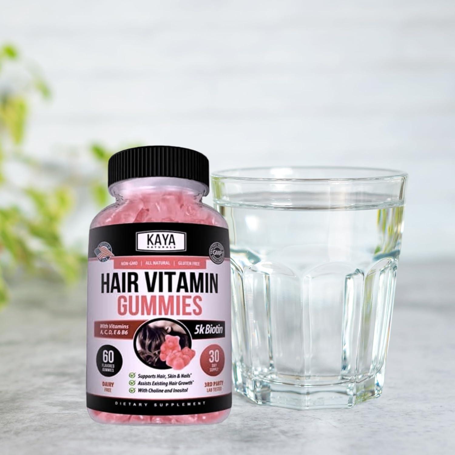 Gominolas Kaya Naturals Biotina 5000mcg para Cabello 60 Unidades