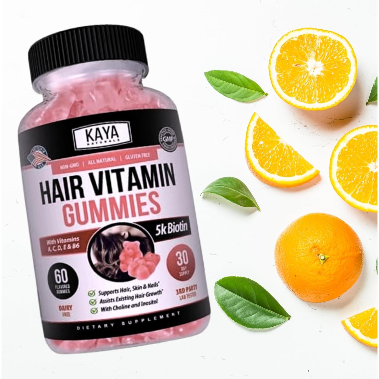 Gominolas Kaya Naturals Biotina 5000mcg para Cabello 60 Unidades