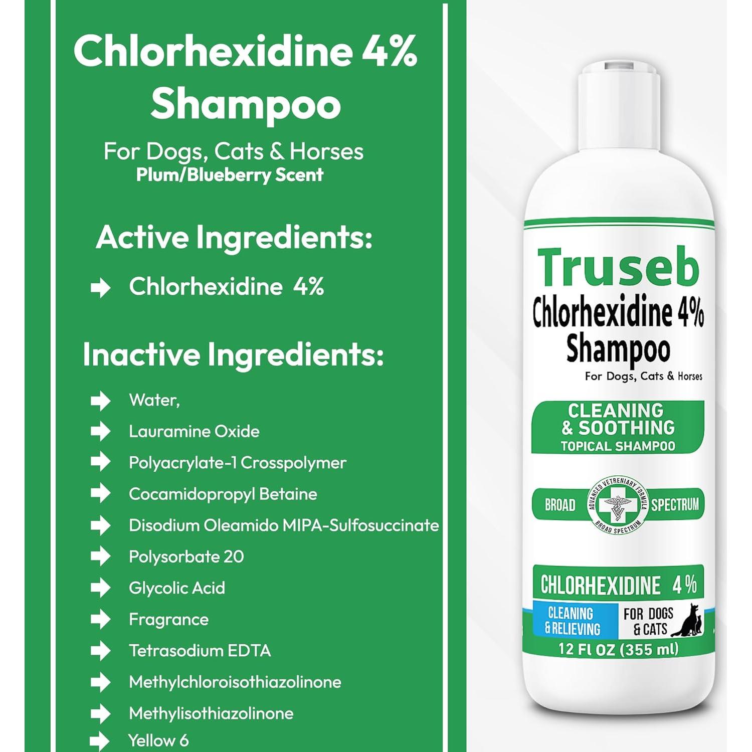 Champú Truseb Clorhexidina 4% para Perros y Gatos 340g