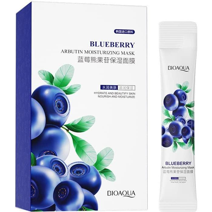 Mascarilla Facial Hidratante BIOAQUA Arbutina Arándano 20 Paquetes
