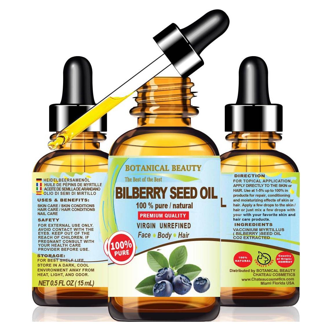 Aceite de Semilla de Bilberry 100% Puro Virgen 15 ml - Belleza