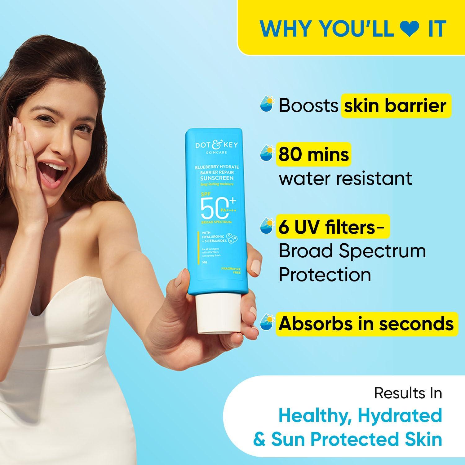 Protector Solar Hidratante Dot&Key SPF 50+ 80g Piel Seca