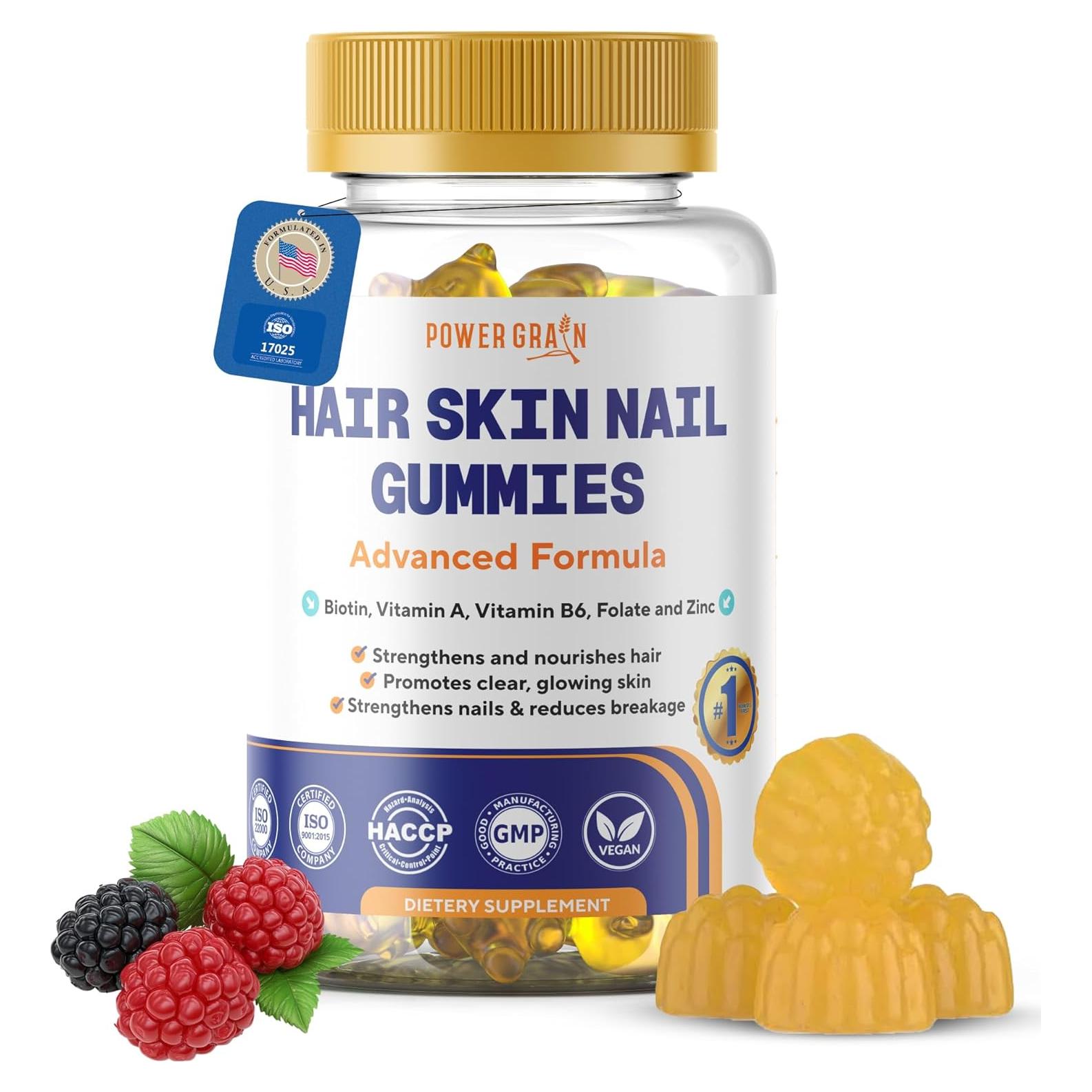 Gomitas Veganas Power Grain 5000 Mcg Biotina 219g - Cabello, Piel y Uñas