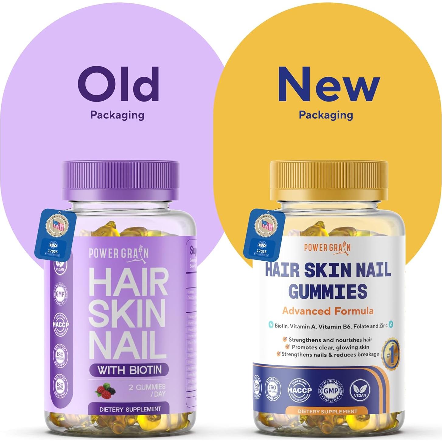 Gomitas Veganas Power Grain 5000 Mcg Biotina 219g - Cabello, Piel y Uñas