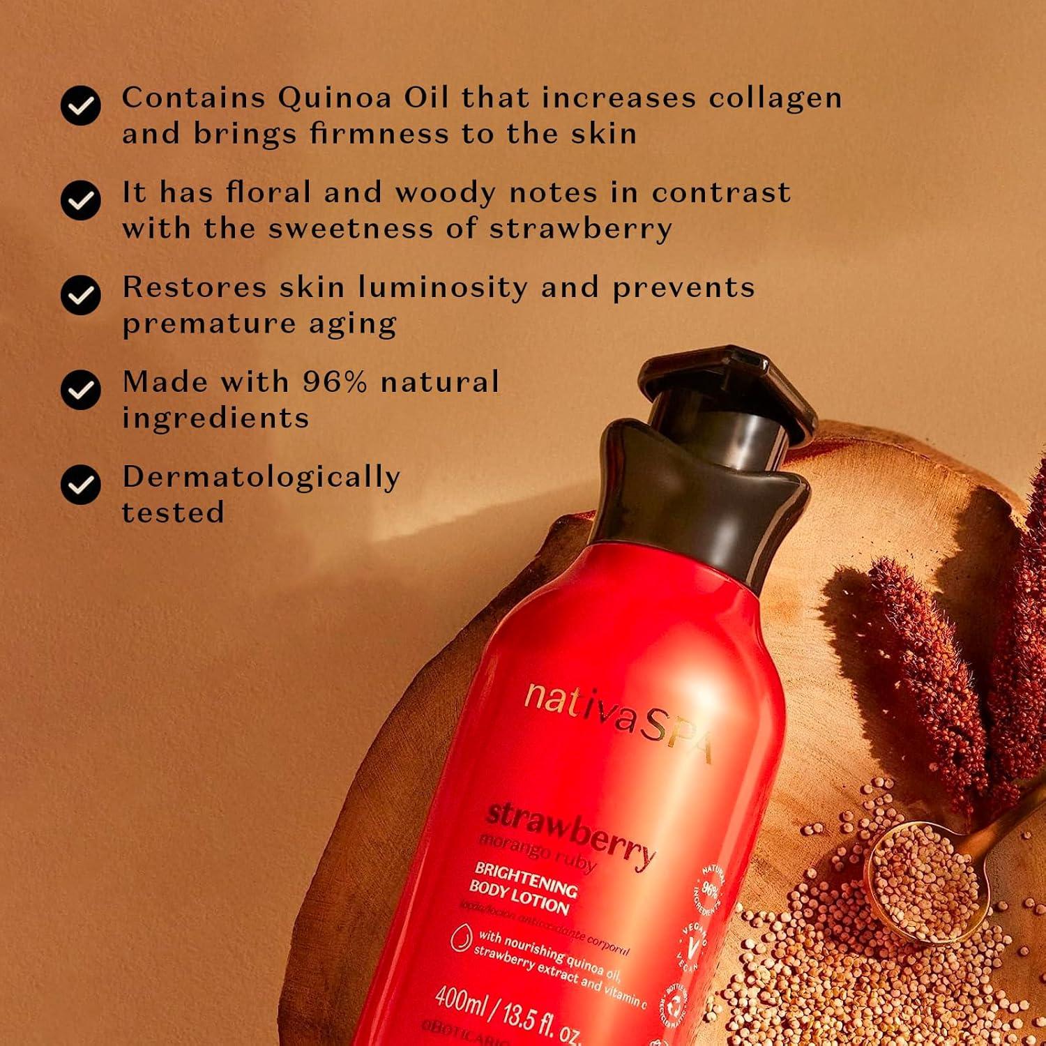 Loción Corporal Antioxidante Nativa SPA Fresa Rubí 450g