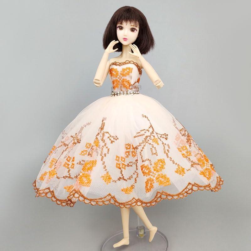 Vestido de Ballet para Muñeca HWKJ Tutu Naranja 3 Capas
