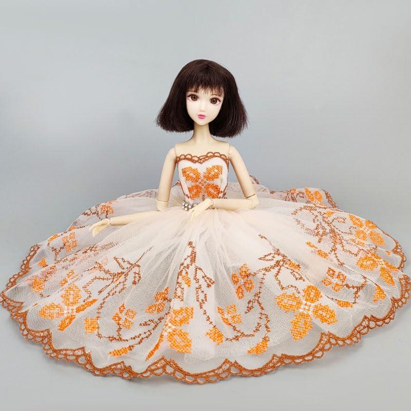 Vestido de Ballet para Muñeca HWKJ Tutu Naranja 3 Capas