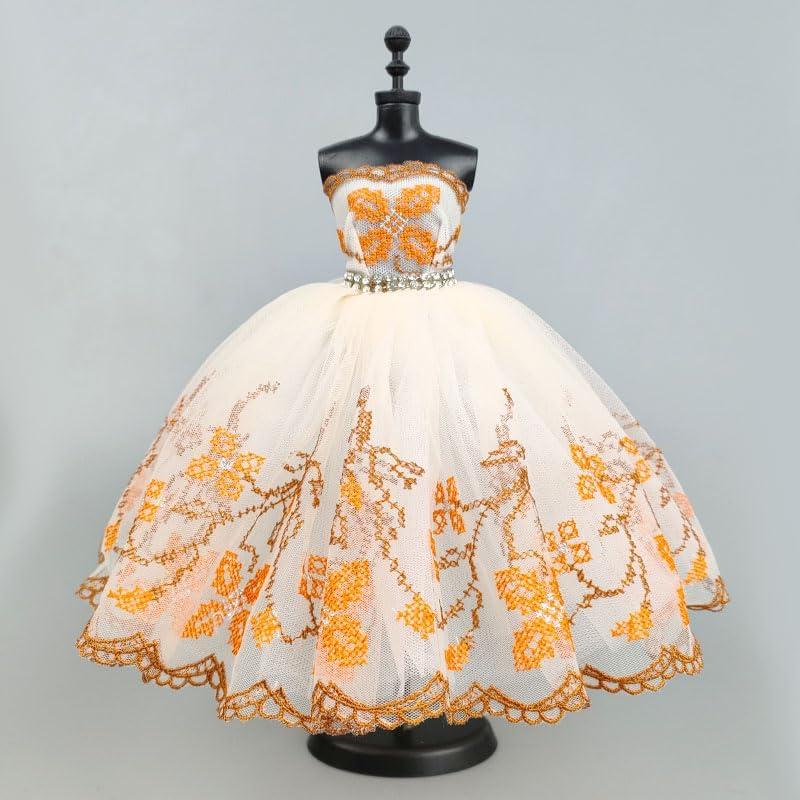 Vestido de Ballet para Muñeca HWKJ Tutu Naranja 3 Capas