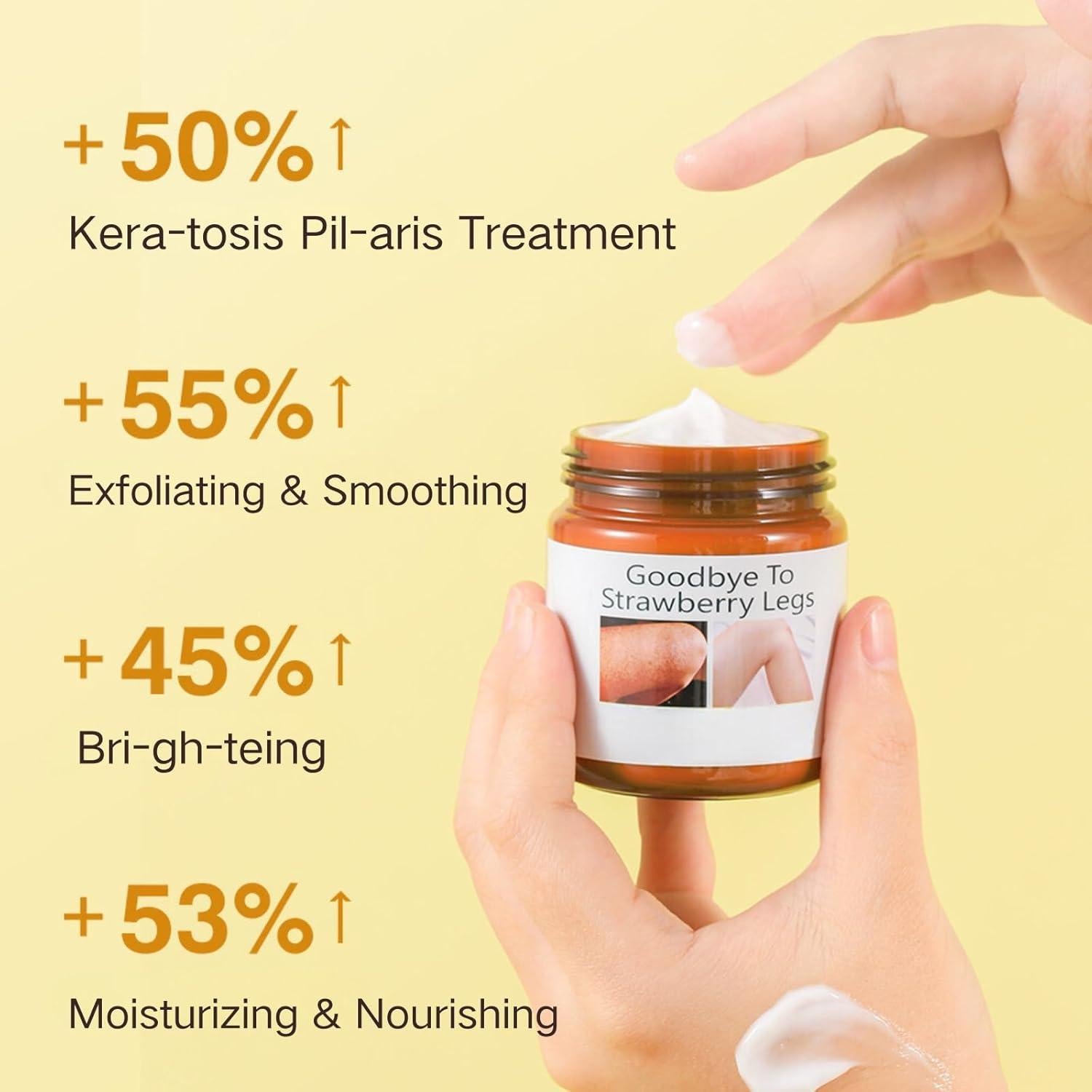 Strawberry Legs Treatment For Women - Kera-tosis Pil-aris Treatment Lotion for Dry Skin - Strawberry Skin Trea-tment Body Moisturizer - Rough and Bumpy Skin Lotion - Straw berry S kin Remover