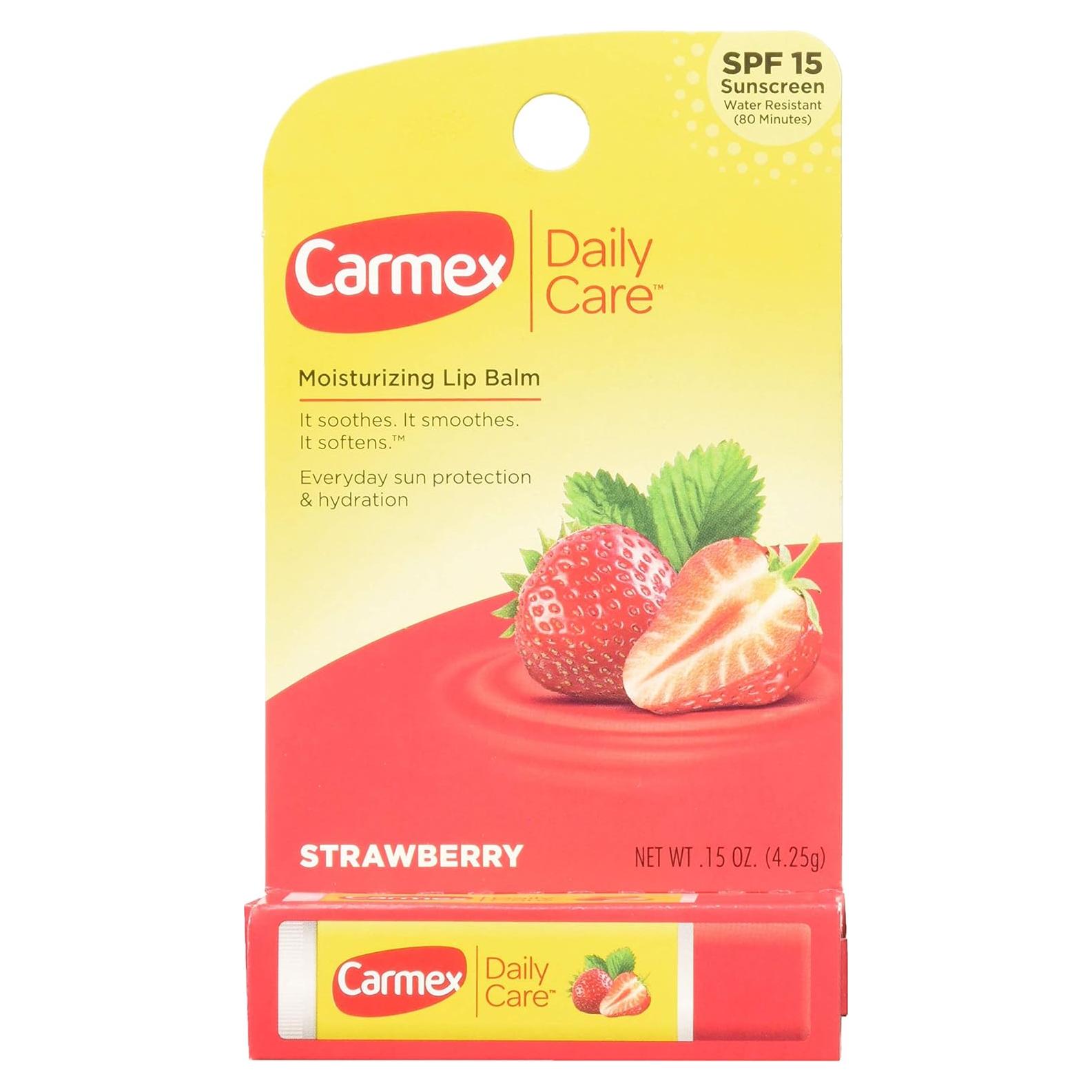 Bálsamo Labial en Barra Carmex Fresa 3 Unidades SPF 15