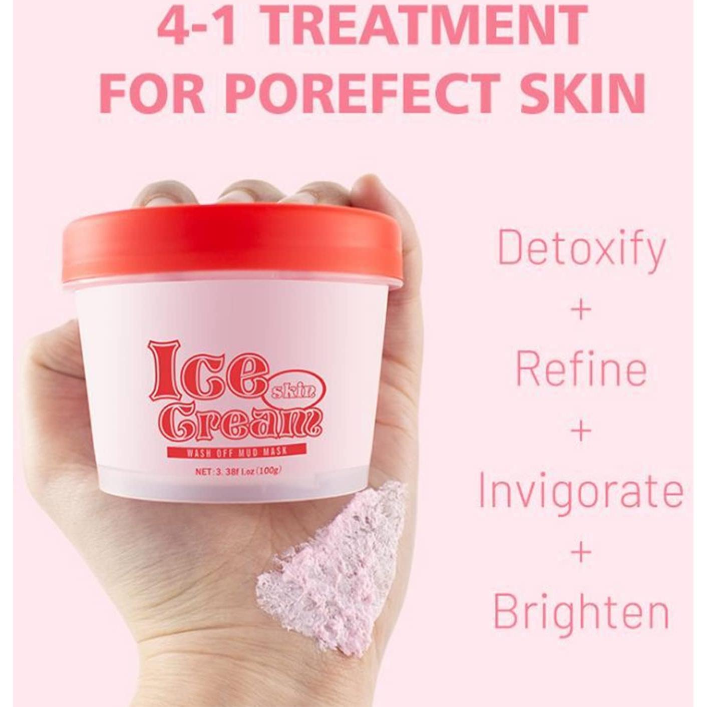 Mascarilla Facial AICHUN BEAUTY Arcilla Helada 100g Fresa y Leche