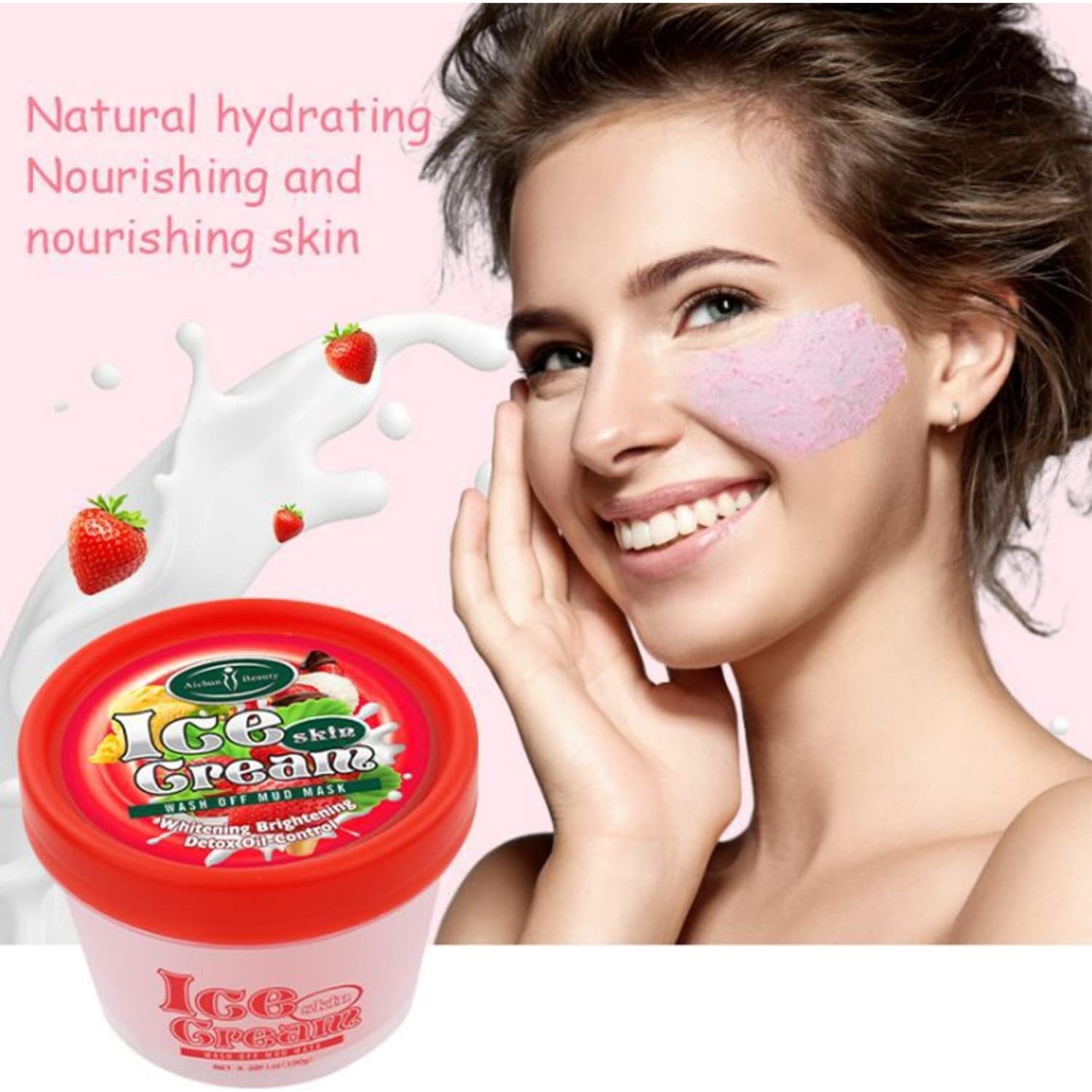 Mascarilla Facial AICHUN BEAUTY Arcilla Helada 100g Fresa y Leche