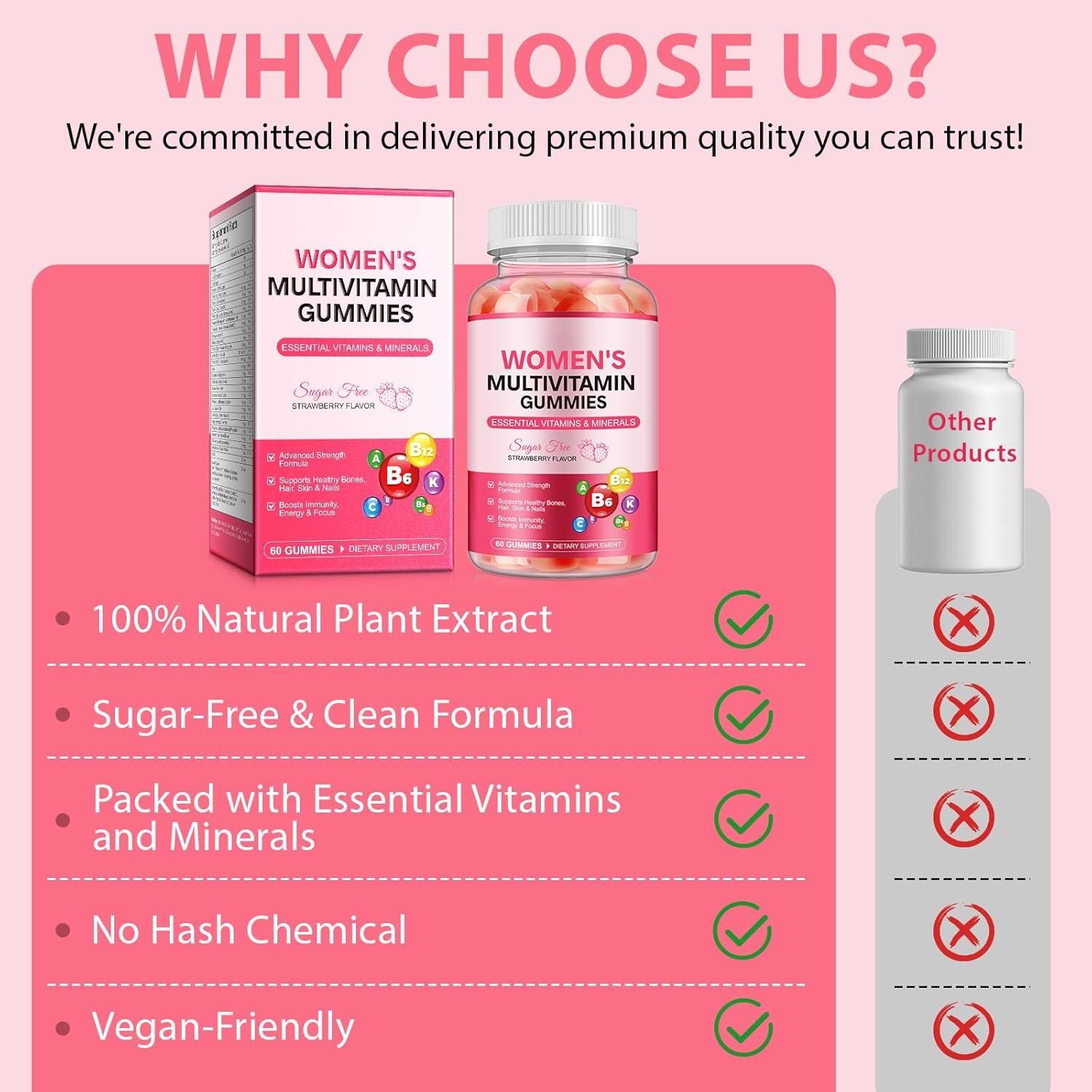 Gummy Multivitamínico para Mujeres Sin Azúcar 120 Gomas