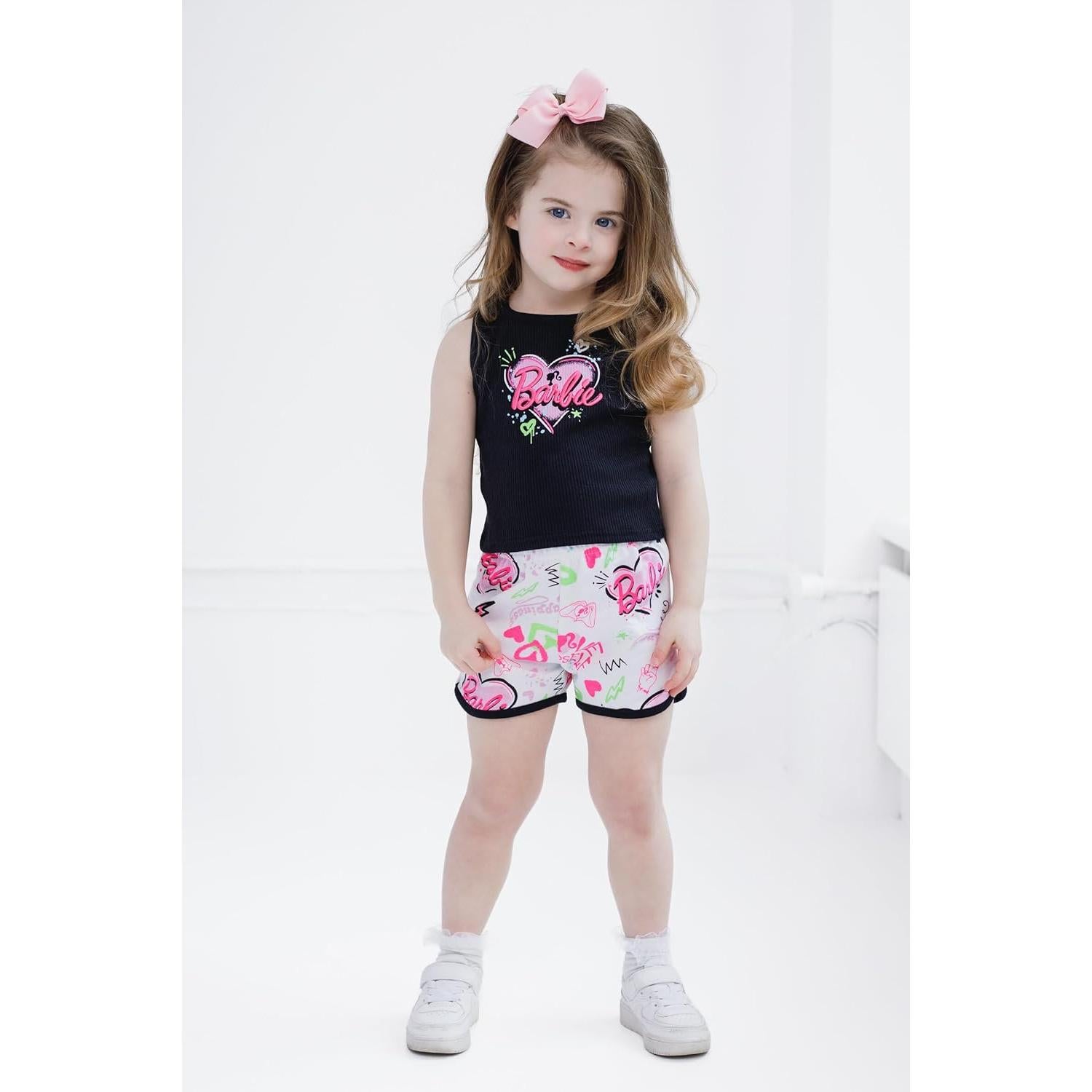 Conjunto Top Tirantes y Pantalones Cortos Barbie Niñas 2T-16